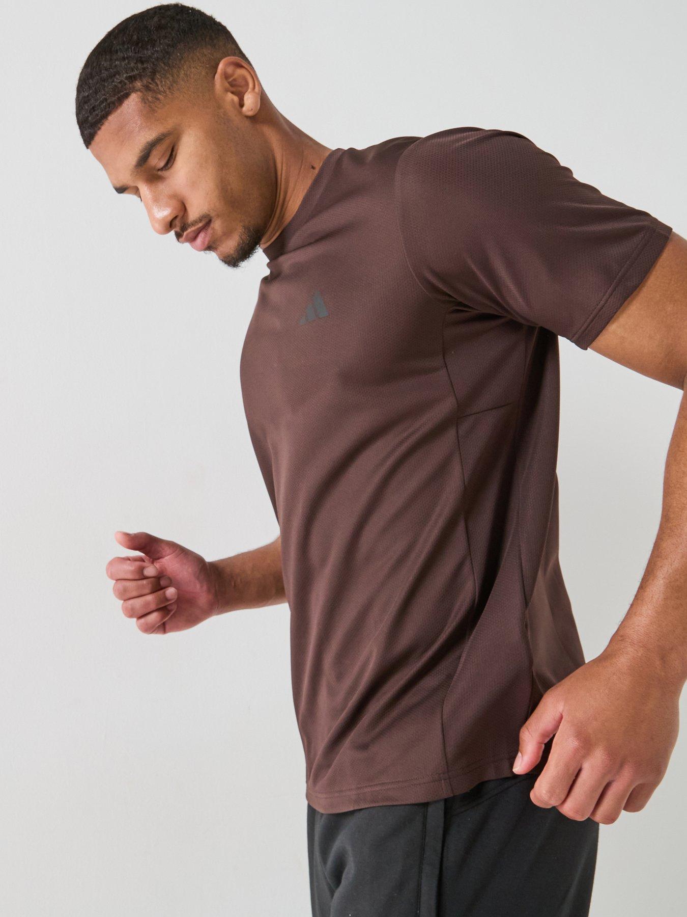 Adidas Men's Brown Training Essential T-Shirt in Size L, JD Sports - Image 2