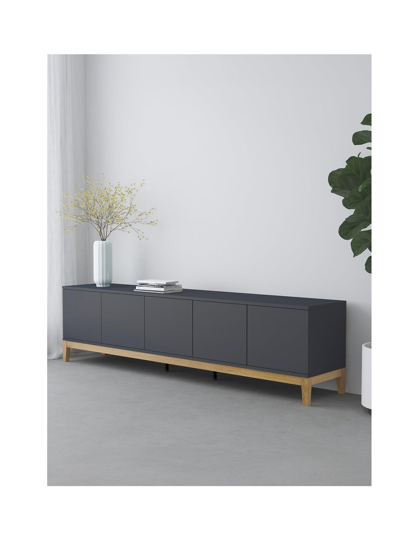 Image 2 of 7 of Dorel Home Pelle 5 Door Tv Unit - Grey