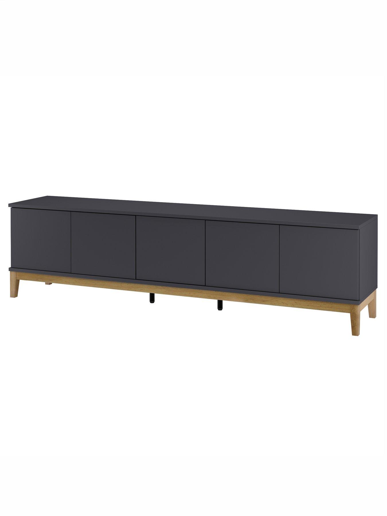 Image 3 of 7 of Dorel Home Pelle 5 Door Tv Unit - Grey