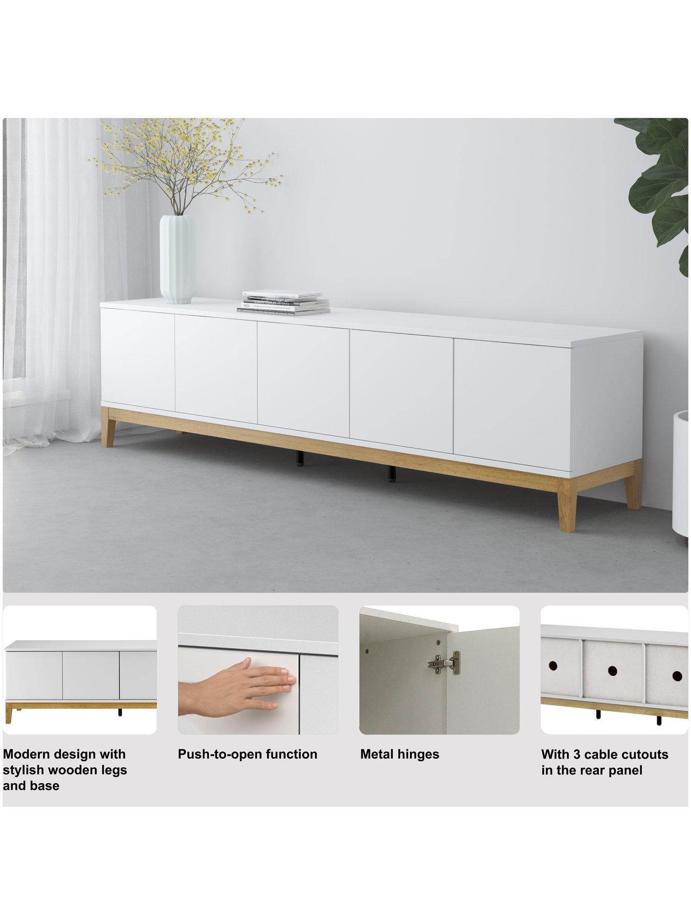 Image 7 of 7 of Dorel Home Pelle 5 Door Tv Unit - Grey