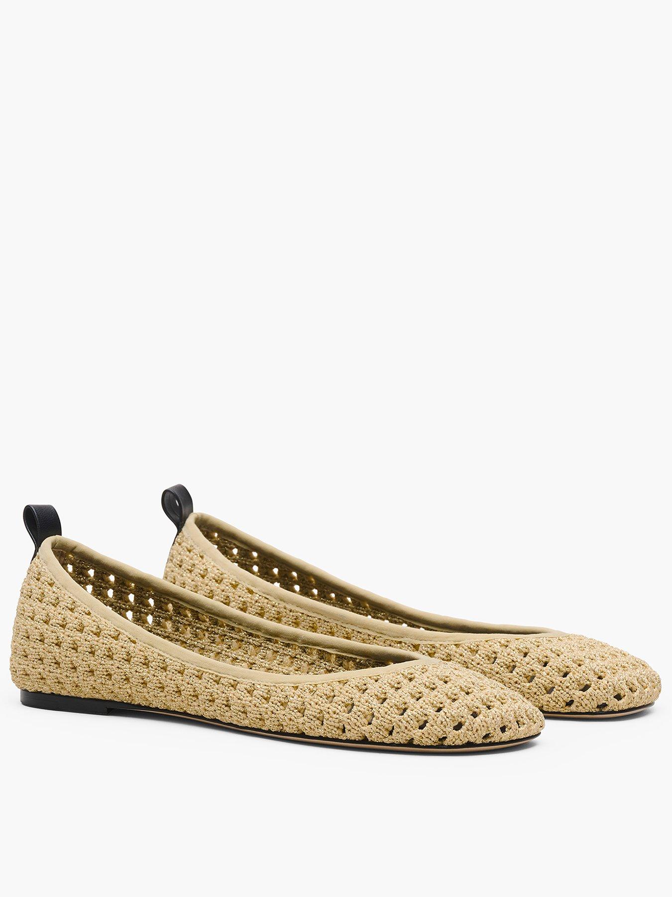MARC JACOBS The Logo Ribbon Ballerina Flat Shoes - Gold