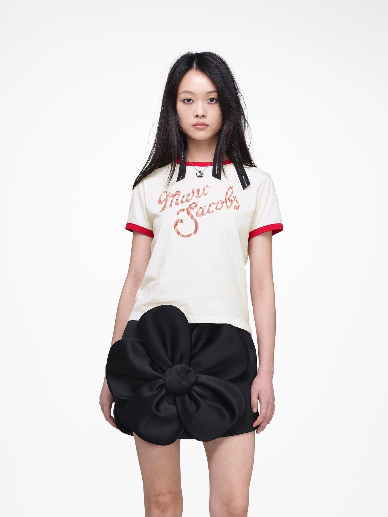 MARC JACOBS Logo Ringer Femme Tee - White