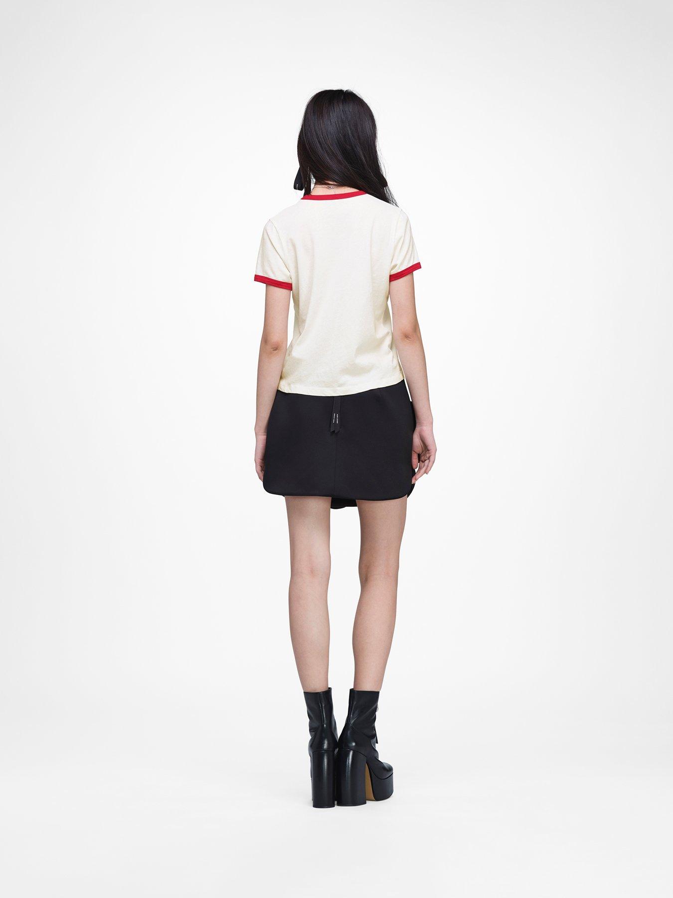 Image 2 of 5 of MARC JACOBS Logo Ringer Femme Tee - White