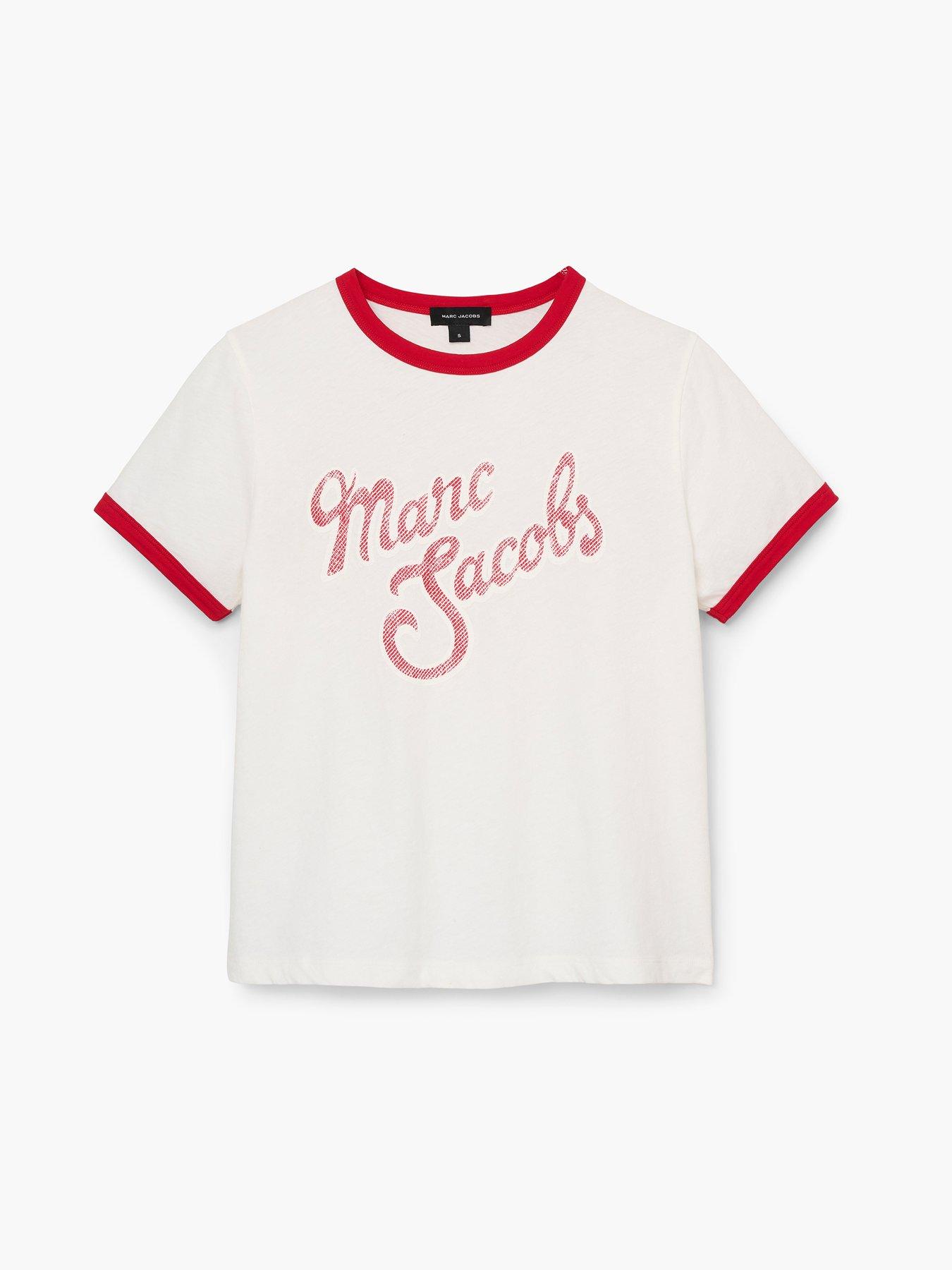 Image 5 of 5 of MARC JACOBS Logo Ringer Femme Tee - White