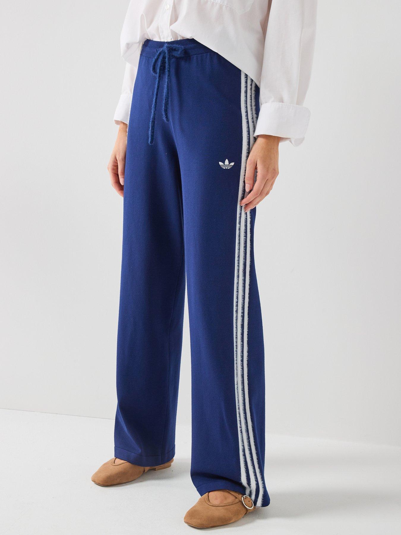 adidas Originals Womens Knit Firebird Track Pant, Blue, Size L, Women