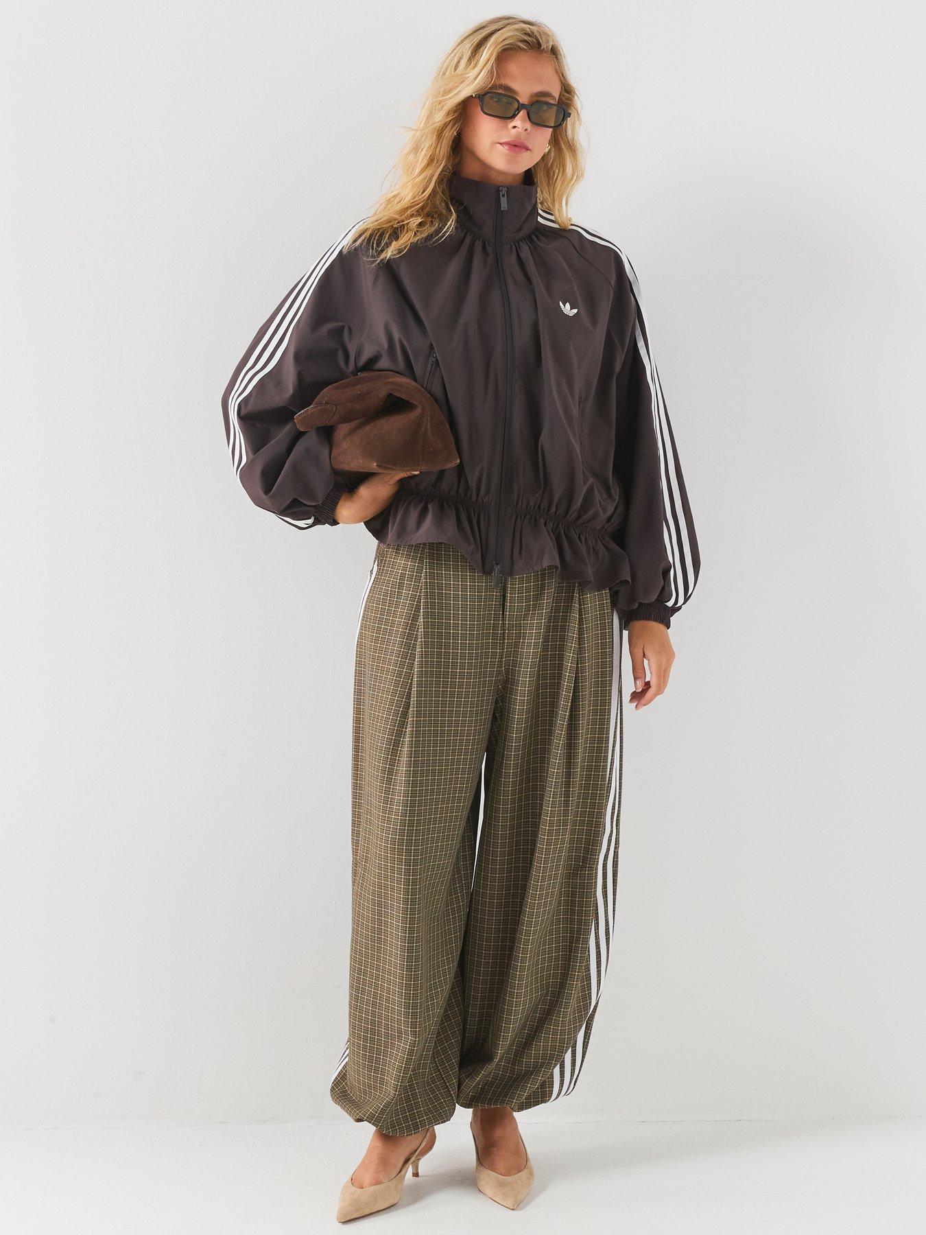 Image 3 of 6 of adidas Originals Womens Check Loose Track Trousers - Green