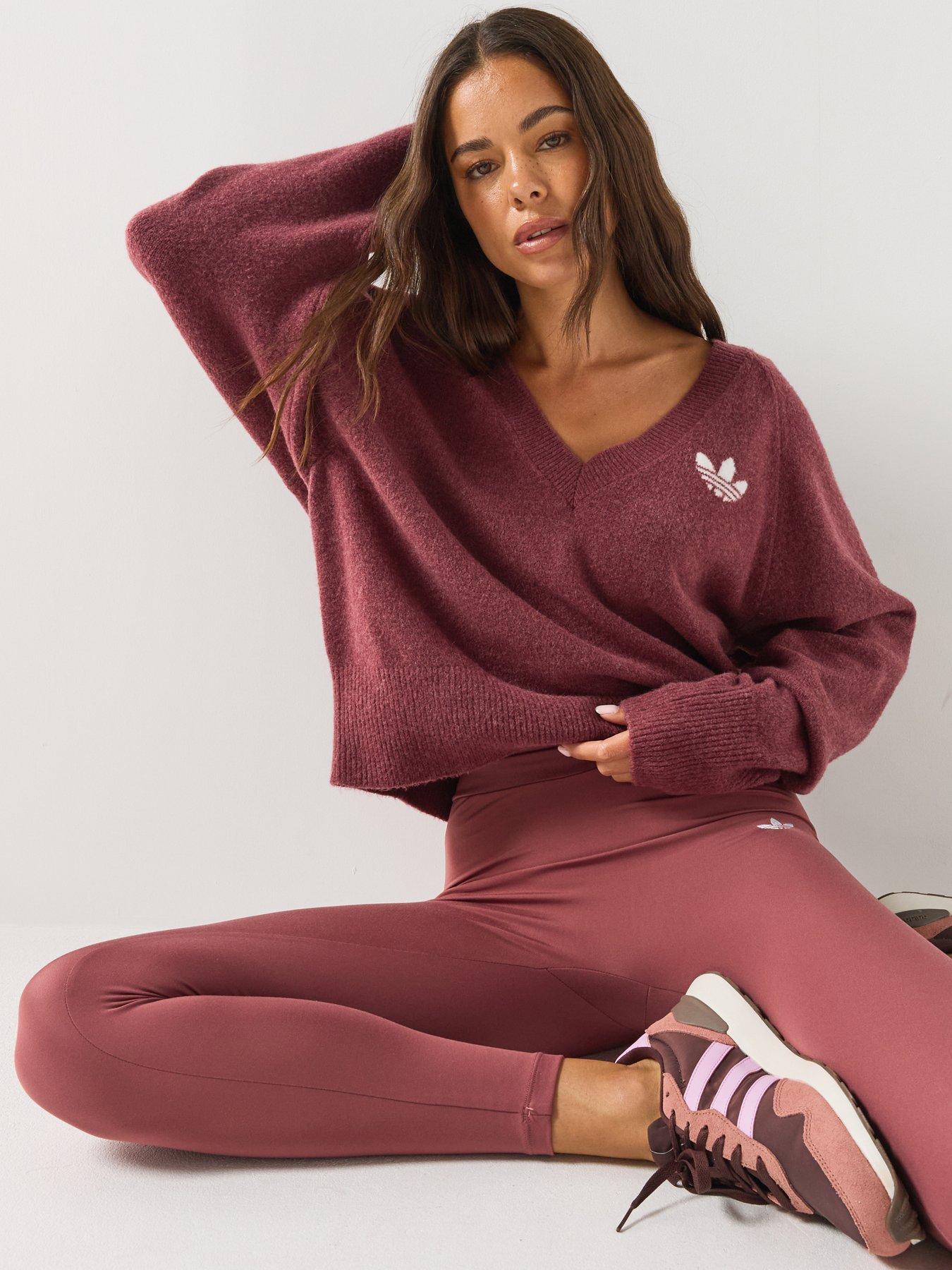 Image 1 of 5 of adidas Originals Womens Essential Knit Crew Jumper - Burgundy
