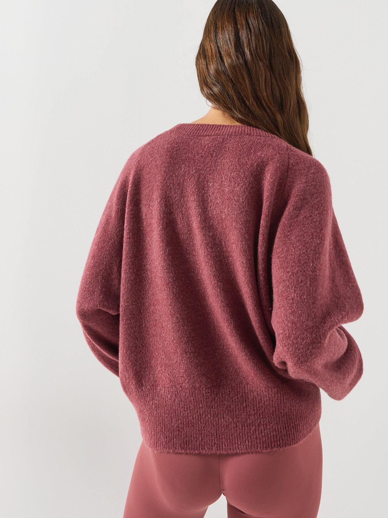 Image 2 of 5 of adidas Originals Womens Essential Knit Crew Jumper - Burgundy