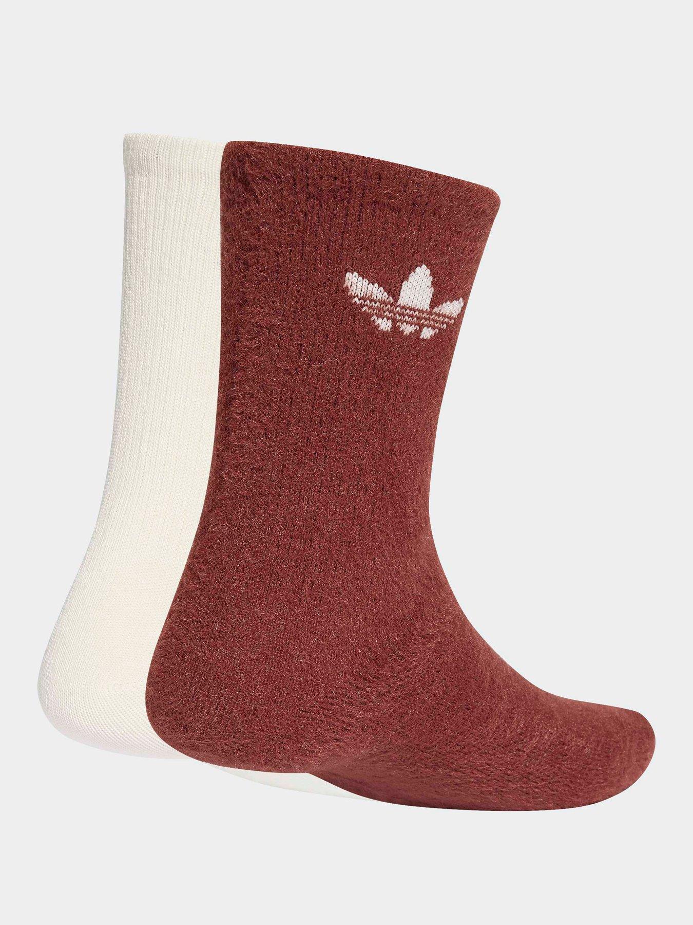 Image 2 of 4 of adidas Originals Womens Fluffy Soocks 2 Pack - Pink/off White