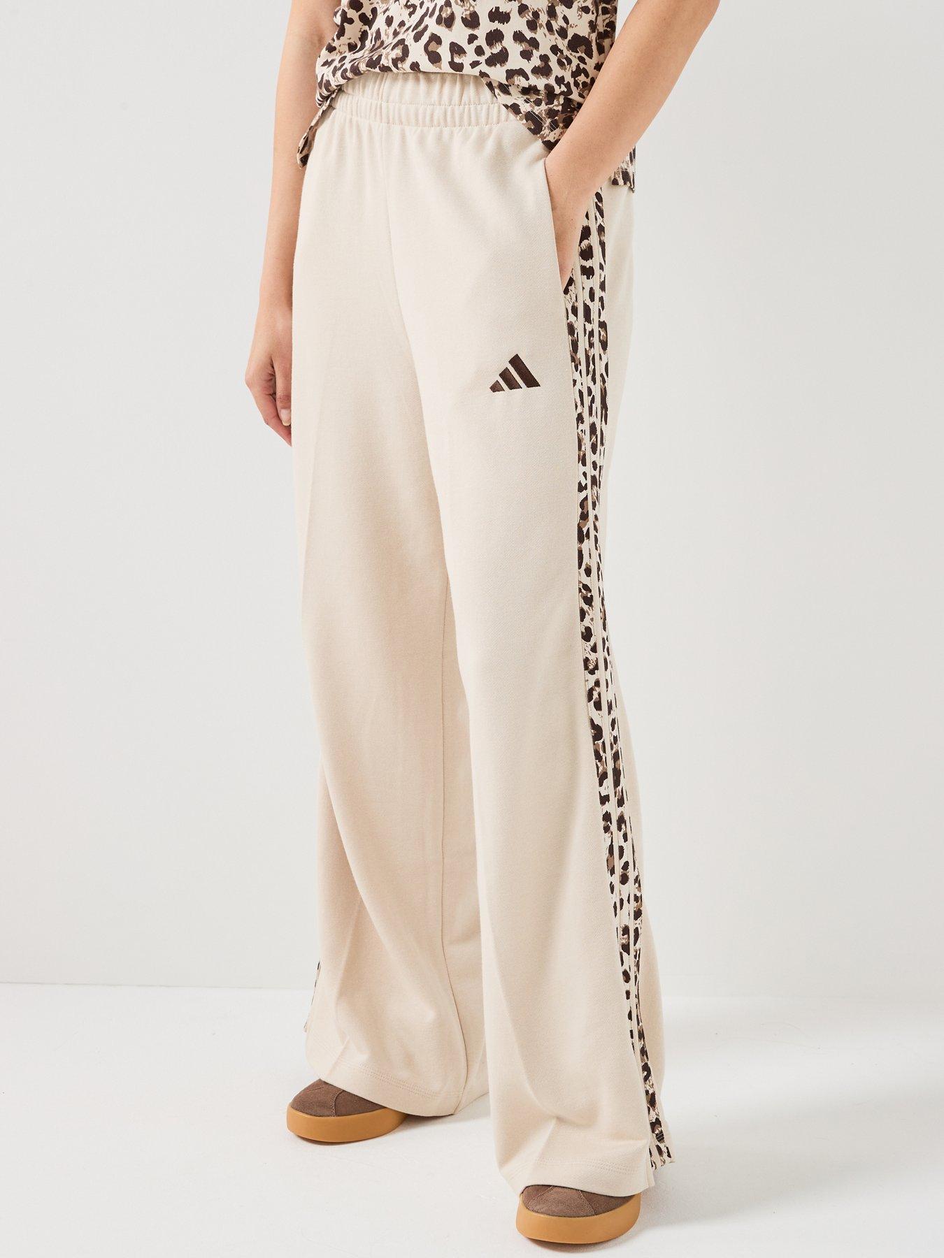 adidas Sportswear Women's Seasonal Essentials Animal Print 3-Stripes Joggers, Beige, Size Xs, Women