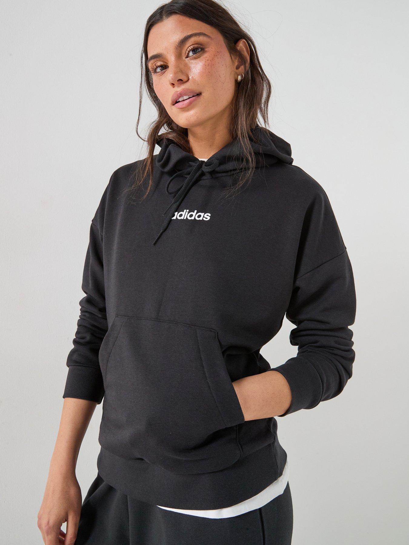adidas Sportswear Womens Essentials Linear French Terry Hoodie - Black