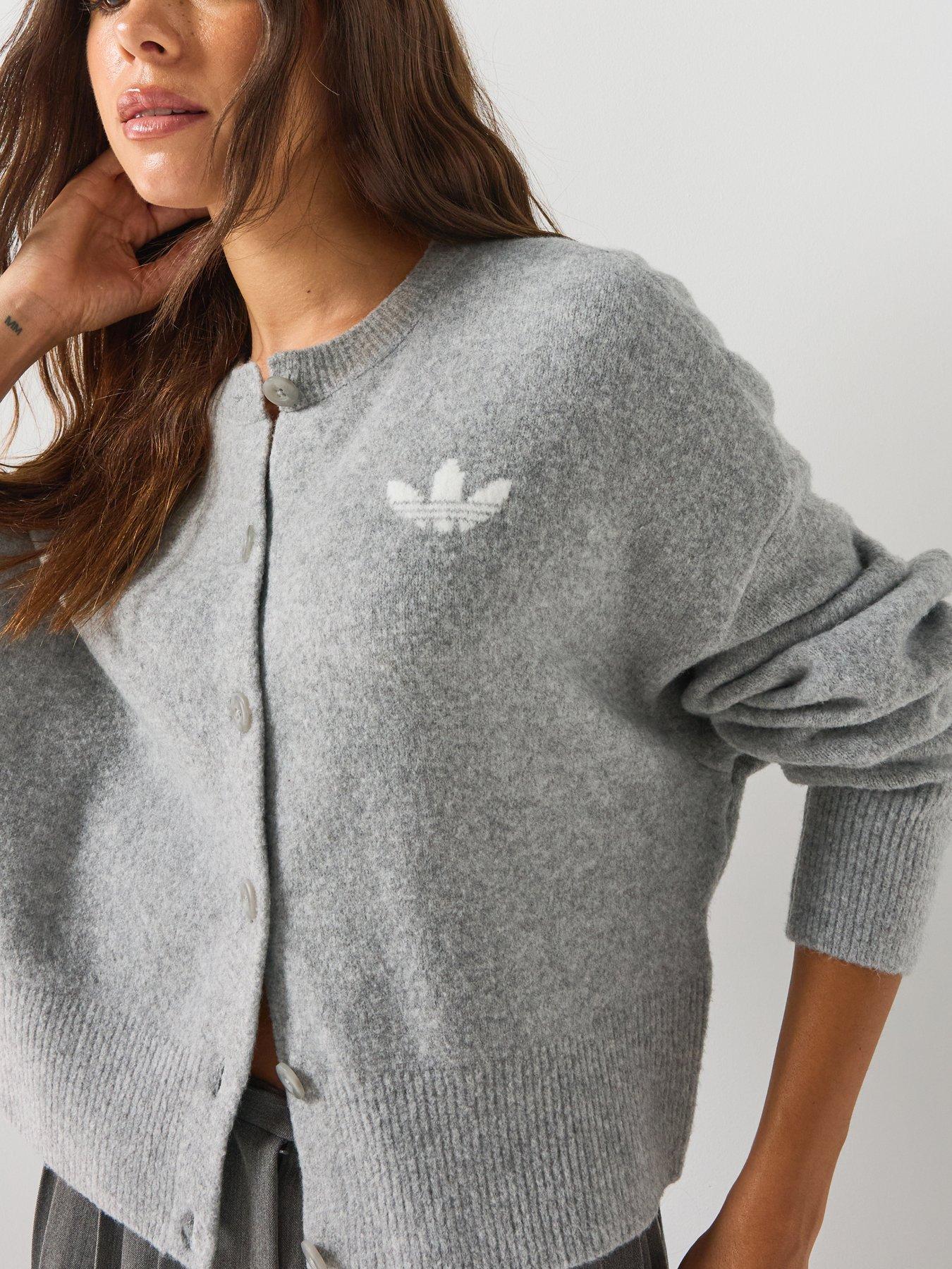 Image 4 of 6 of adidas Originals Womens Essentials Knit Cardigan - Grey