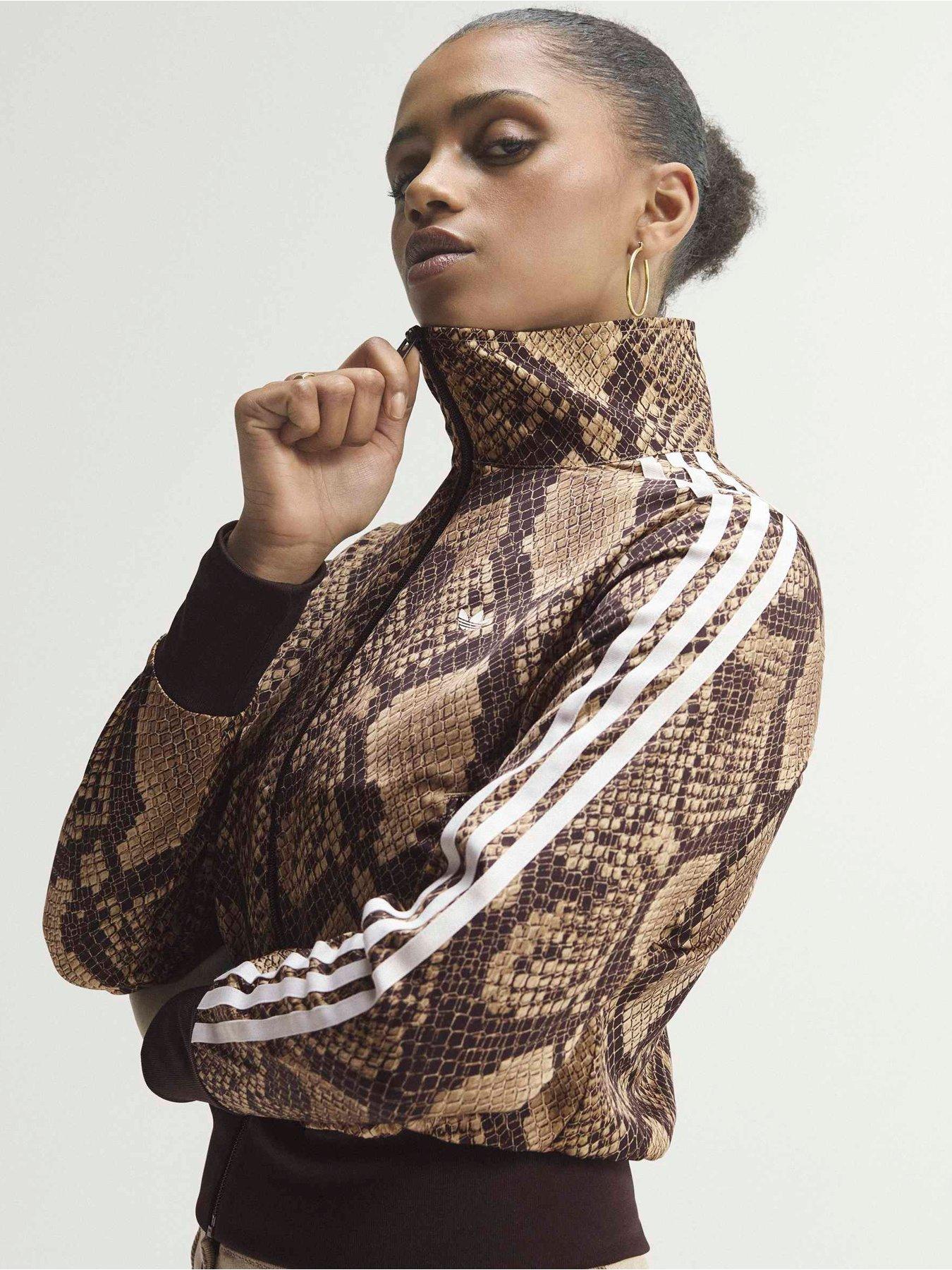 adidas Originals Womens Snake Print Satin Firebird Track Jacket