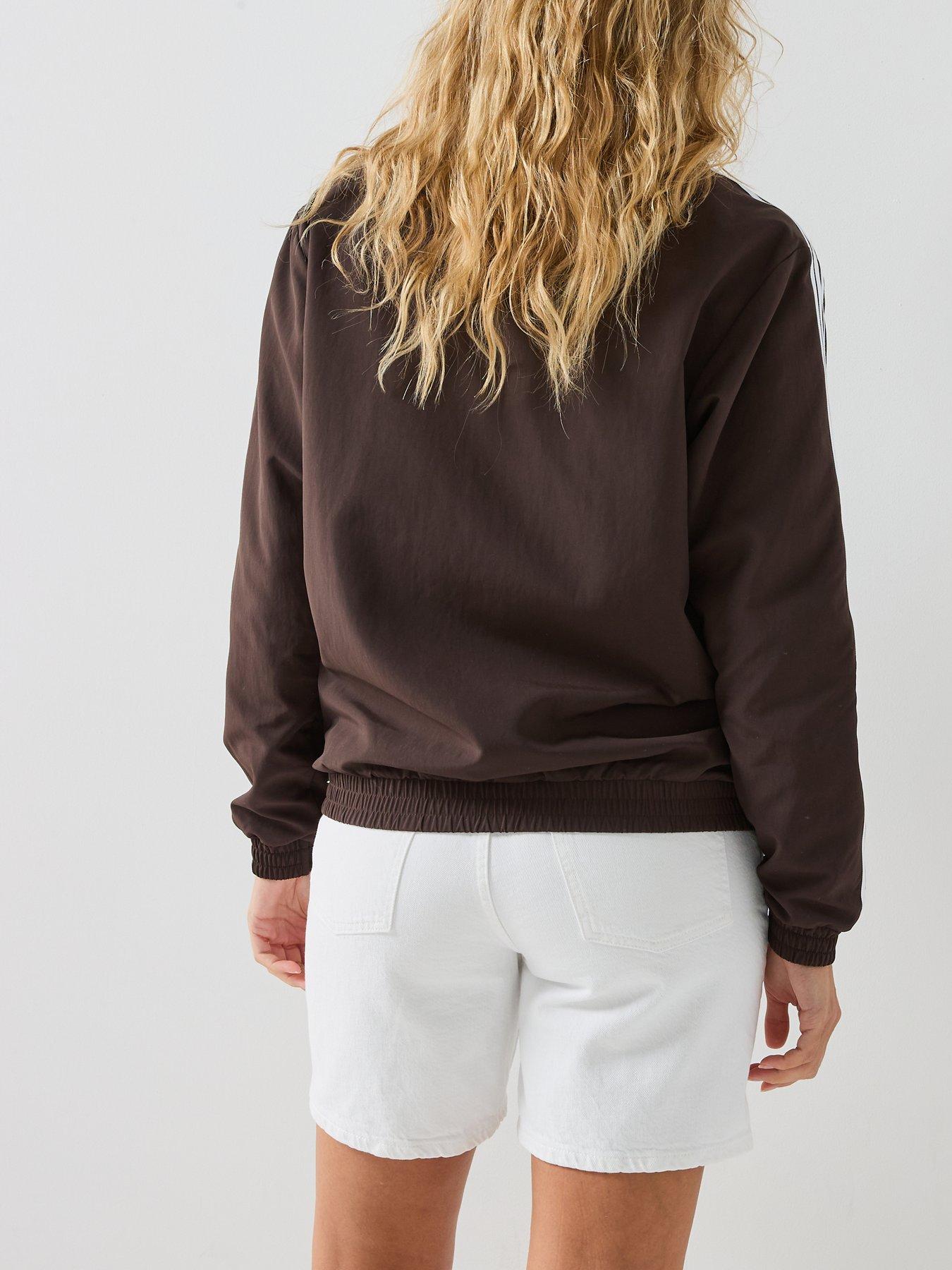 Image 2 of 6 of adidas Originals Womens Flower Embriodered Firebird Loose Track Jacket - Brown