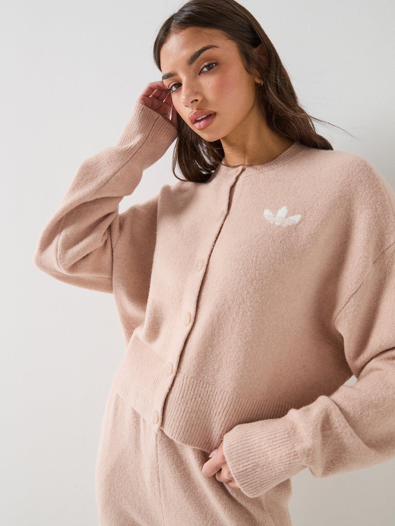 Image 1 of 6 of adidas Originals Womens Essential Long Sleeve Cardigan - Pink