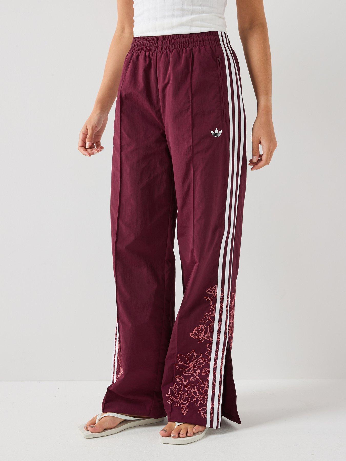 Adidas Originals Womens Floral Gfx Firebird Loose Track Pants - Burgundy
