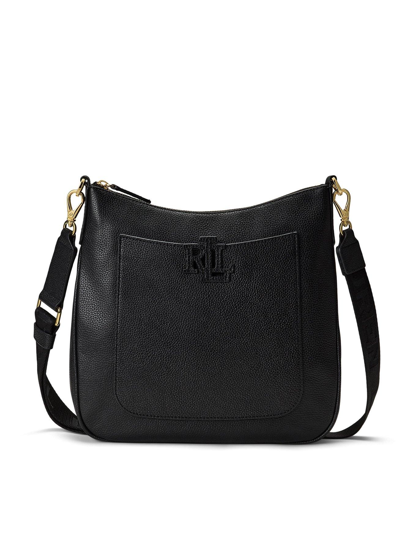 Image 2 of 4 of Lauren by Ralph Lauren Pebbled Leather Small Cameryn Crossbody - Black