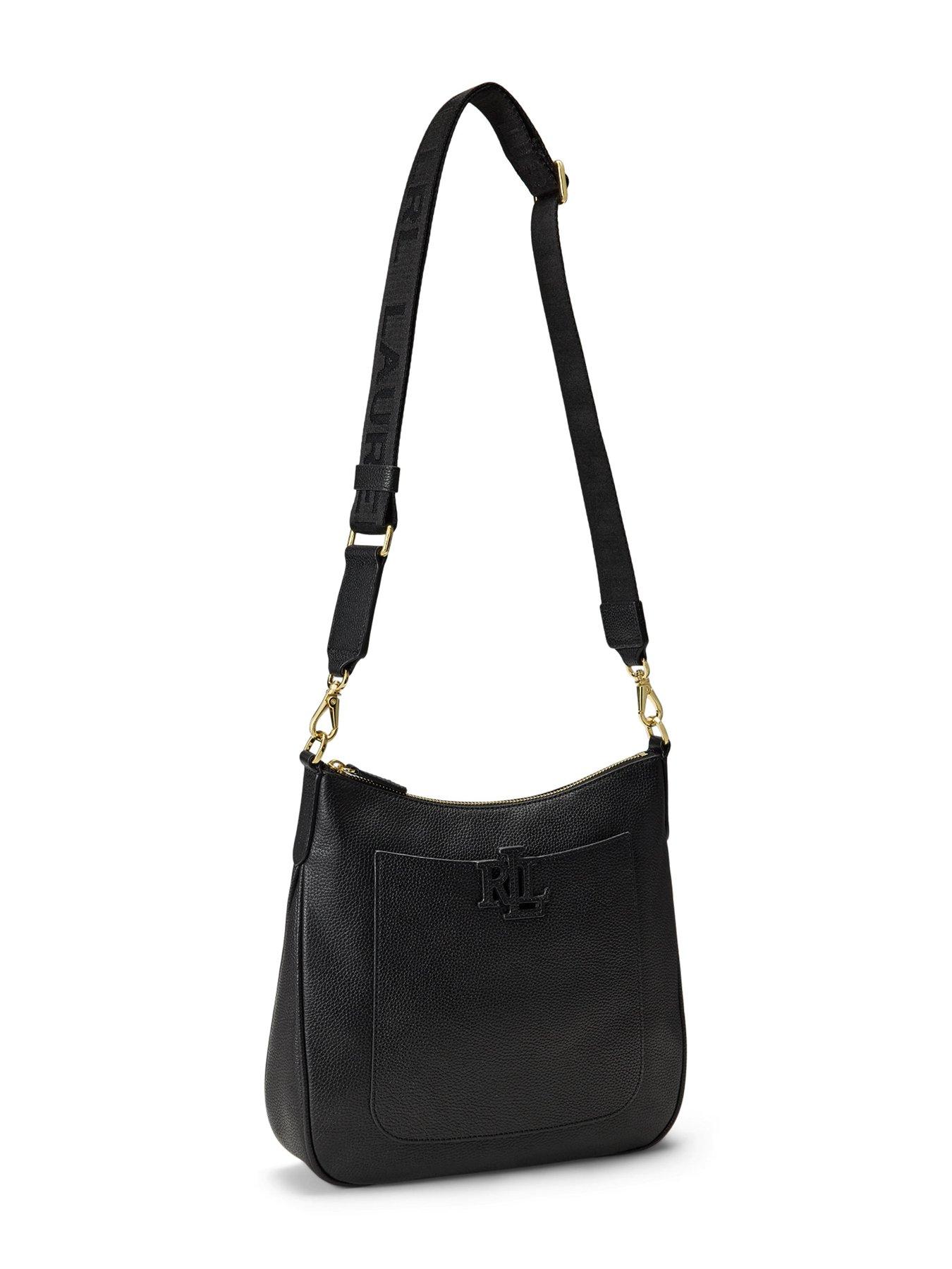 Image 4 of 4 of Lauren by Ralph Lauren Pebbled Leather Small Cameryn Crossbody - Black