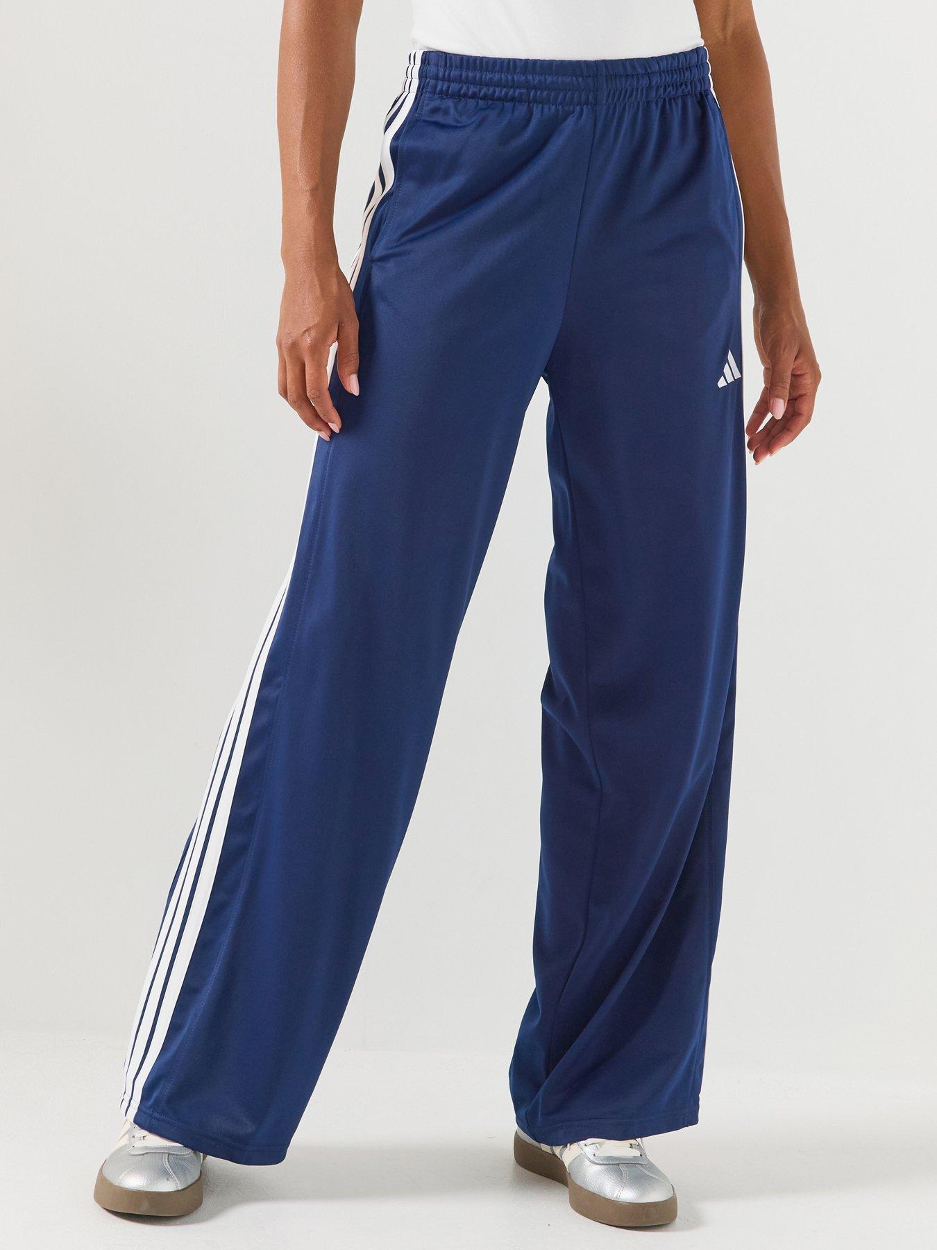 adidas Sportswear Womens 3-stripe Wide Leg Track Pant - Navy