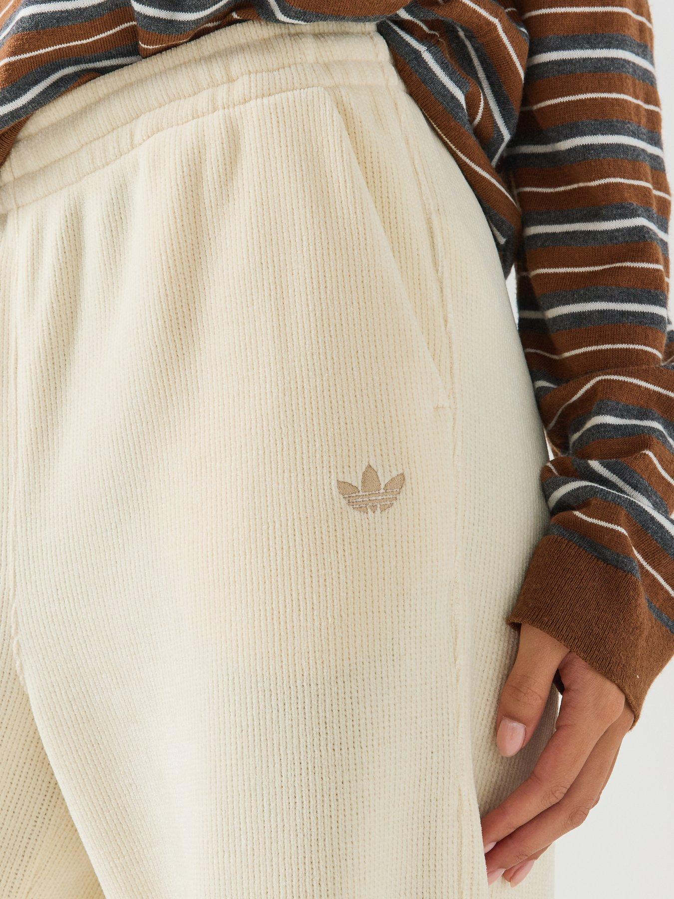 Image 6 of 6 of adidas Originals Womens Chenille Wide Leg Pants - Cream