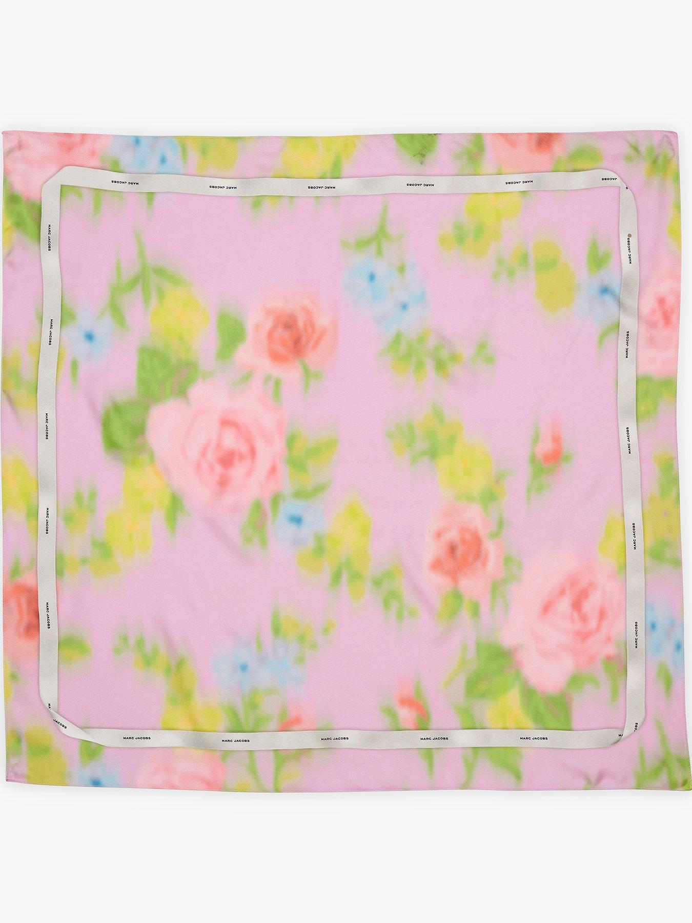 MARC JACOBS Blurred Floral Silk Scarf - Pink
