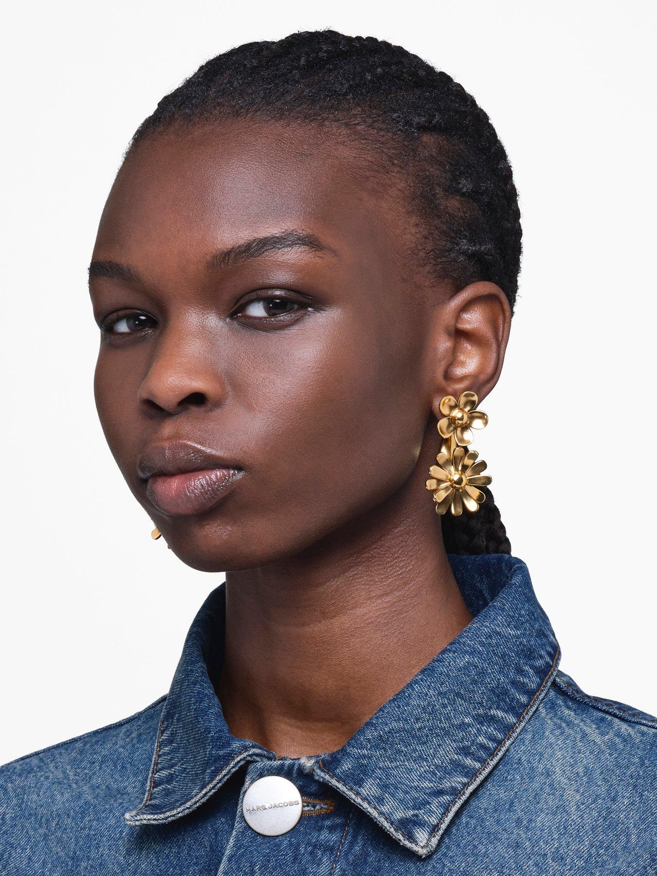 Image 2 of 3 of MARC JACOBS Daisy Wild Statement Earrings - Gold