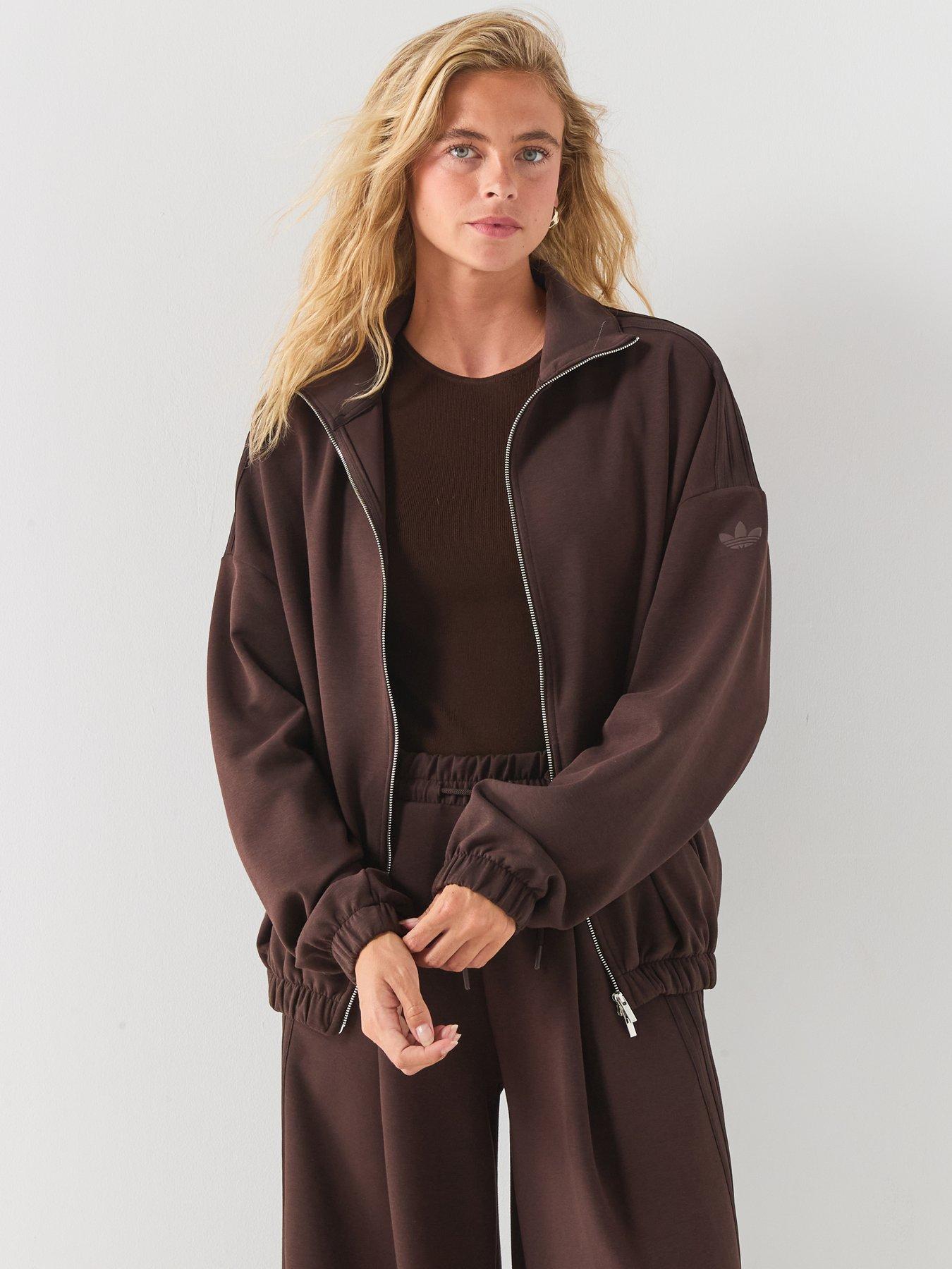 Image 4 of 6 of adidas Originals Womens Buttersoft Full Zip Jacket - Brown