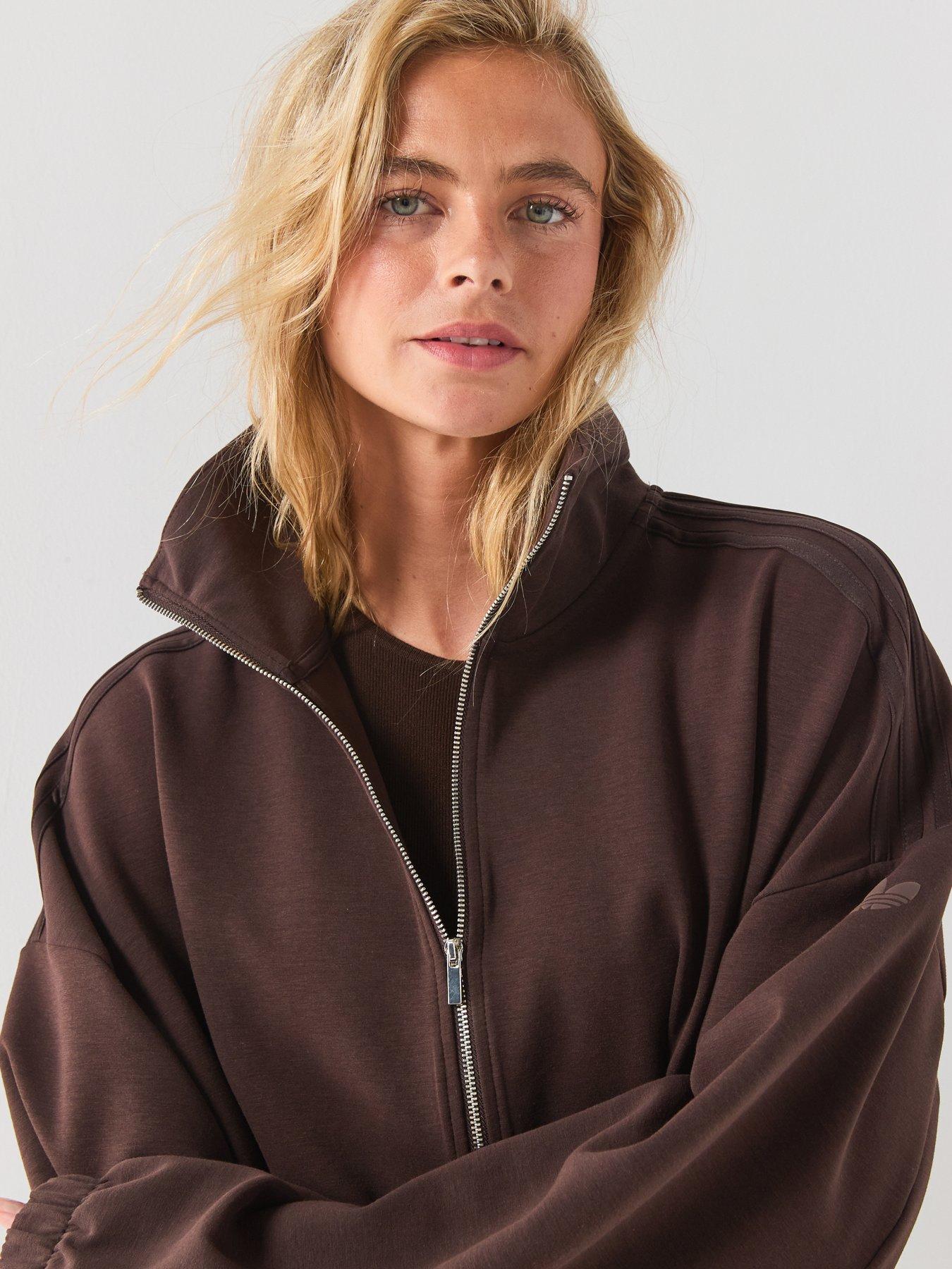 Image 6 of 6 of adidas Originals Womens Buttersoft Full Zip Jacket - Brown