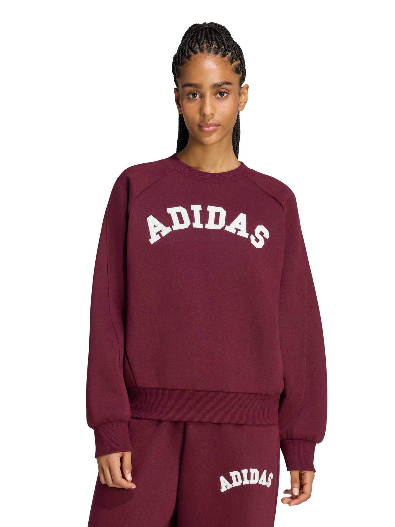 Image 1 of 5 of adidas Sportswear Womens Logo Crew Sweatshirt - Burgundy