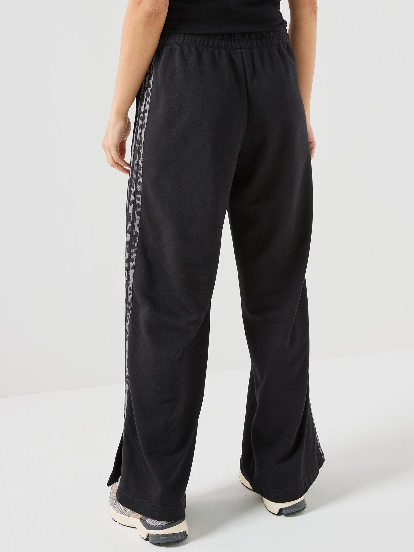 Image 2 of 6 of adidas Sportswear Womens Essentials Animal Print 3 Stripe Pants - Black