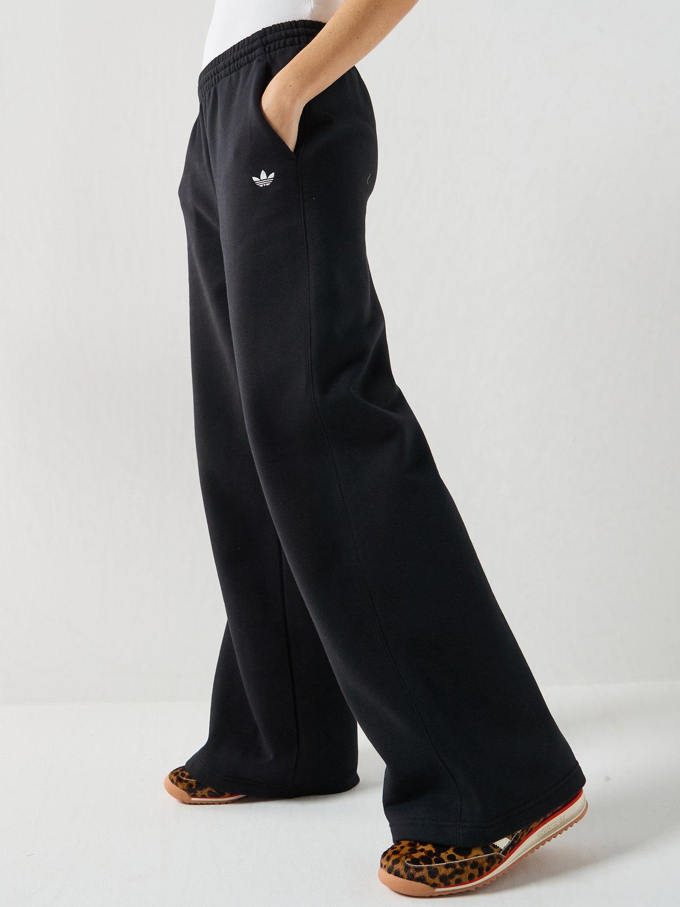 Image 1 of 6 of adidas Originals Womens Essentials Fleece Wide Leg Pant - Black