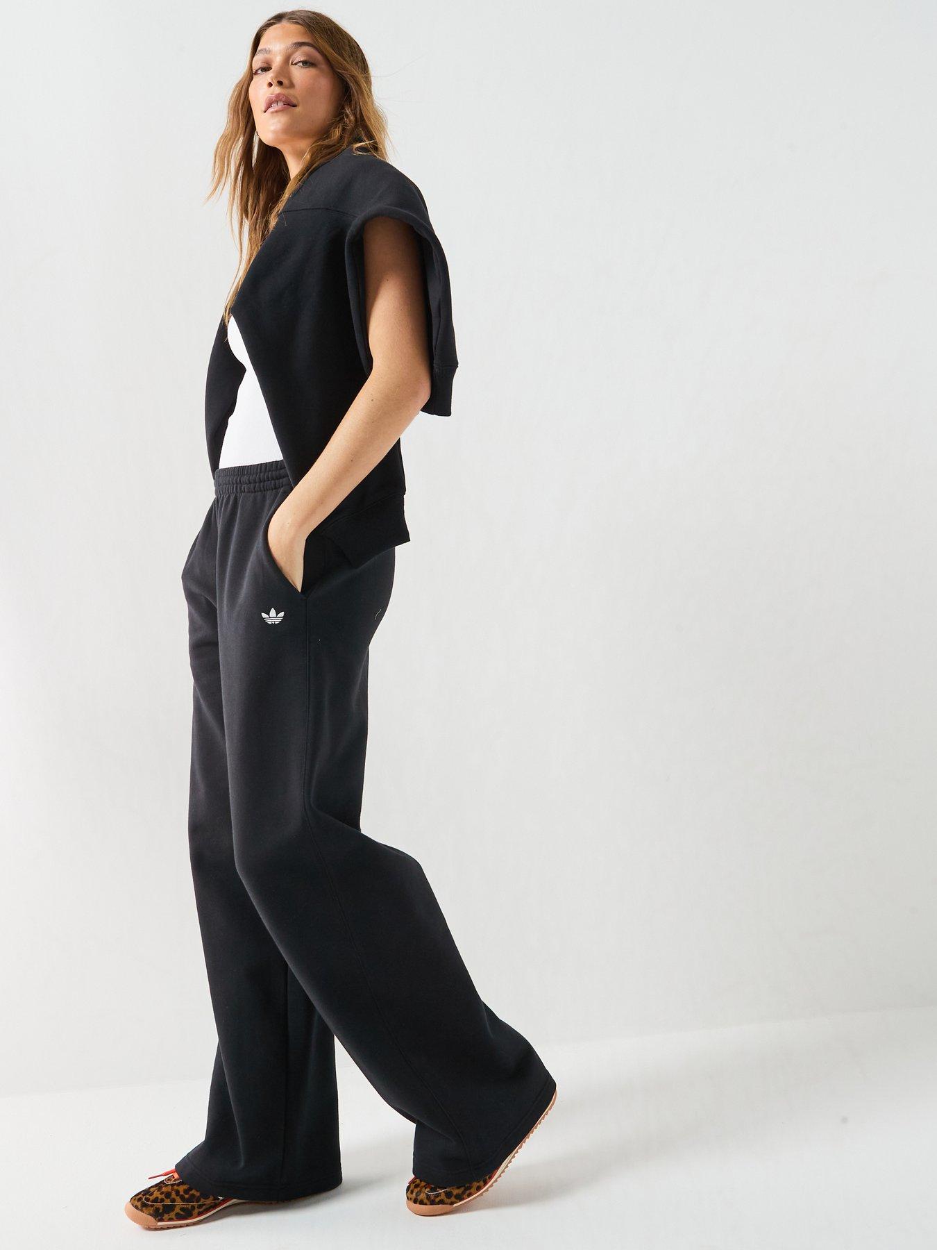Image 3 of 6 of adidas Originals Womens Essentials Fleece Wide Leg Pant - Black