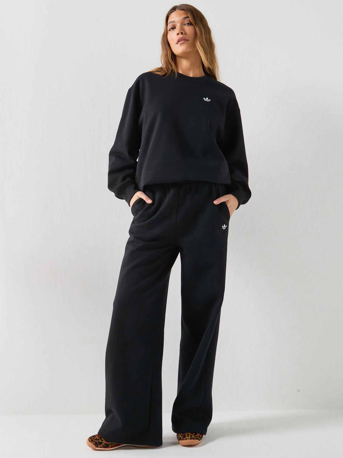 Image 6 of 6 of adidas Originals Womens Essentials Fleece Wide Leg Pant - Black
