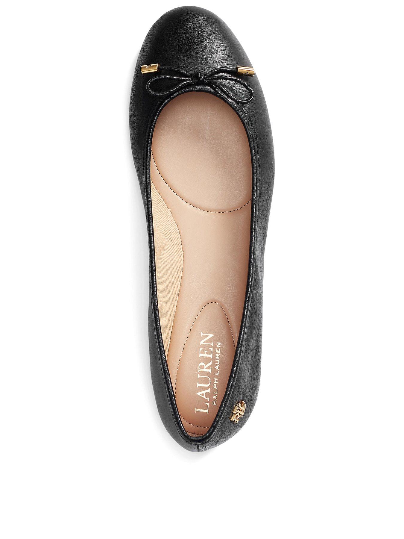 Image 3 of 5 of Lauren by Ralph Lauren Jayna Leather Flats - Black