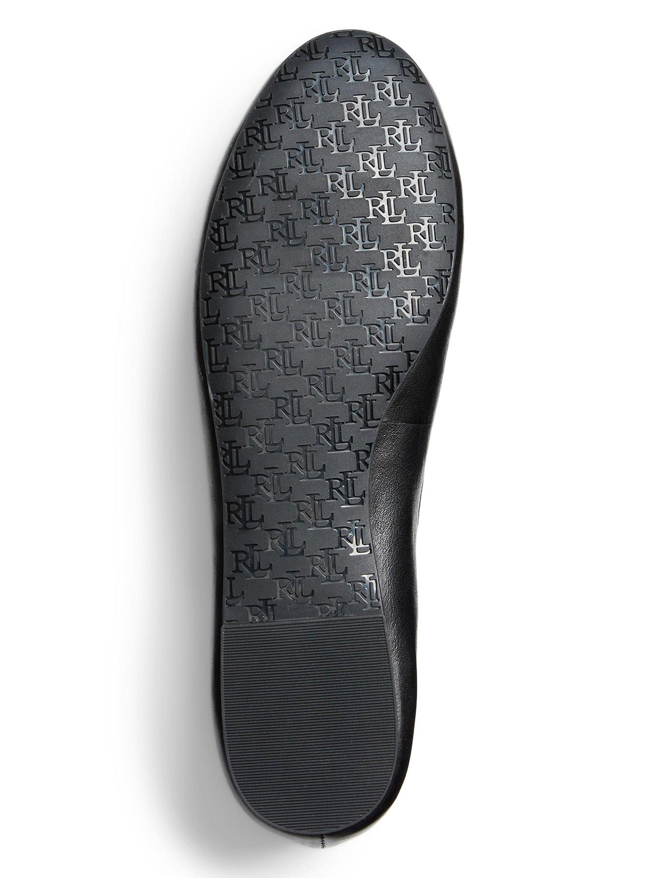 Image 4 of 5 of Lauren by Ralph Lauren Jayna Leather Flats - Black