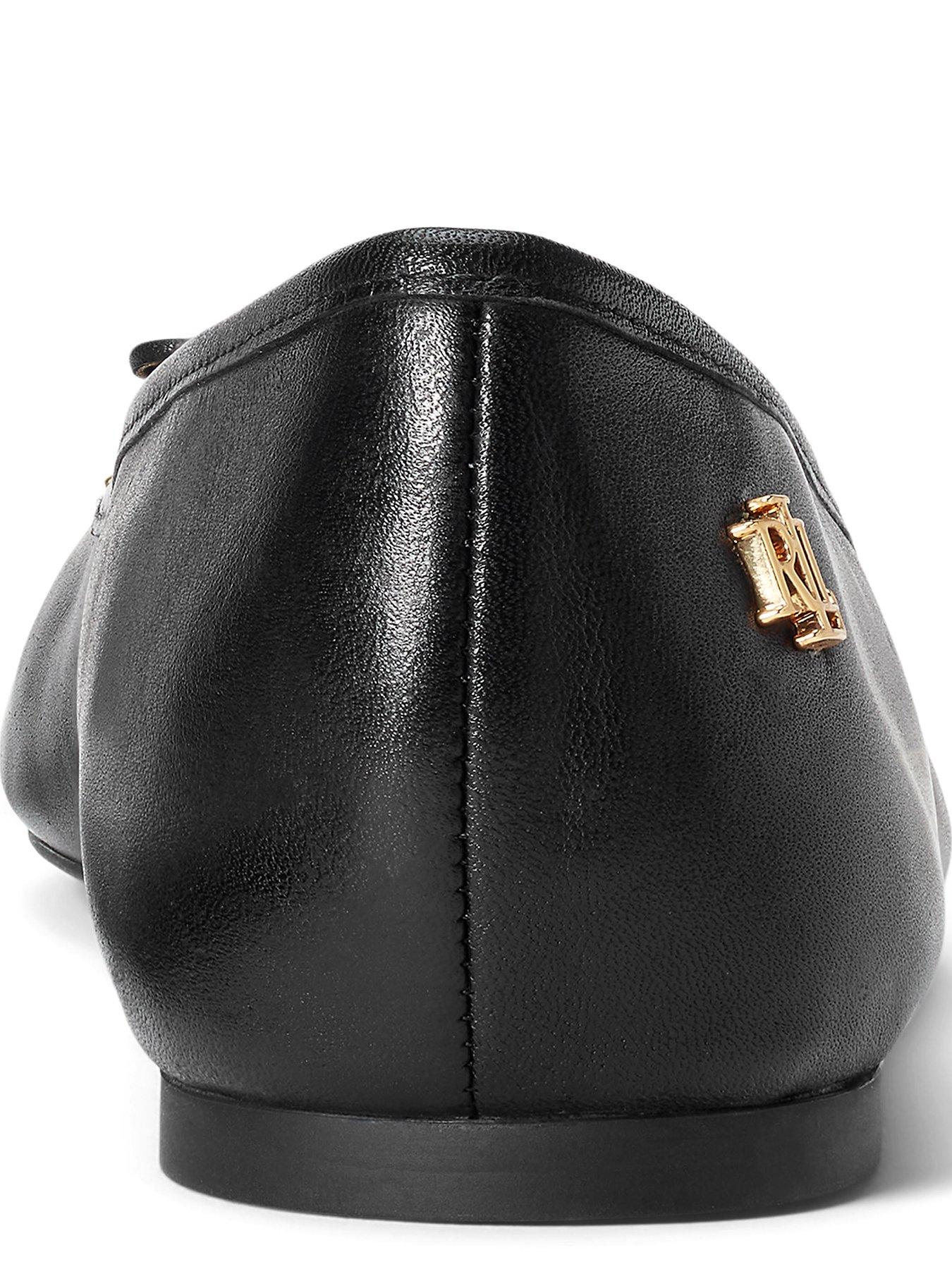 Image 5 of 5 of Lauren by Ralph Lauren Jayna Leather Flats - Black