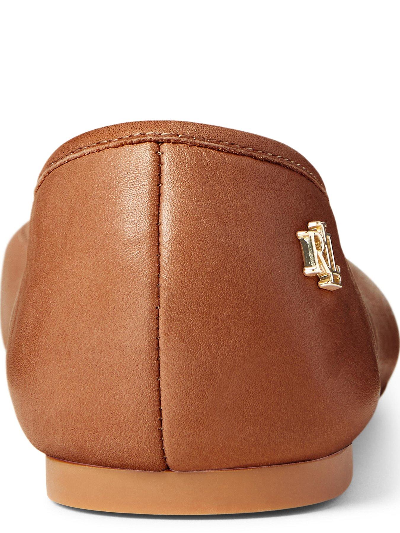 Image 5 of 5 of Lauren by Ralph Lauren Jayna Leather Flats - Tan