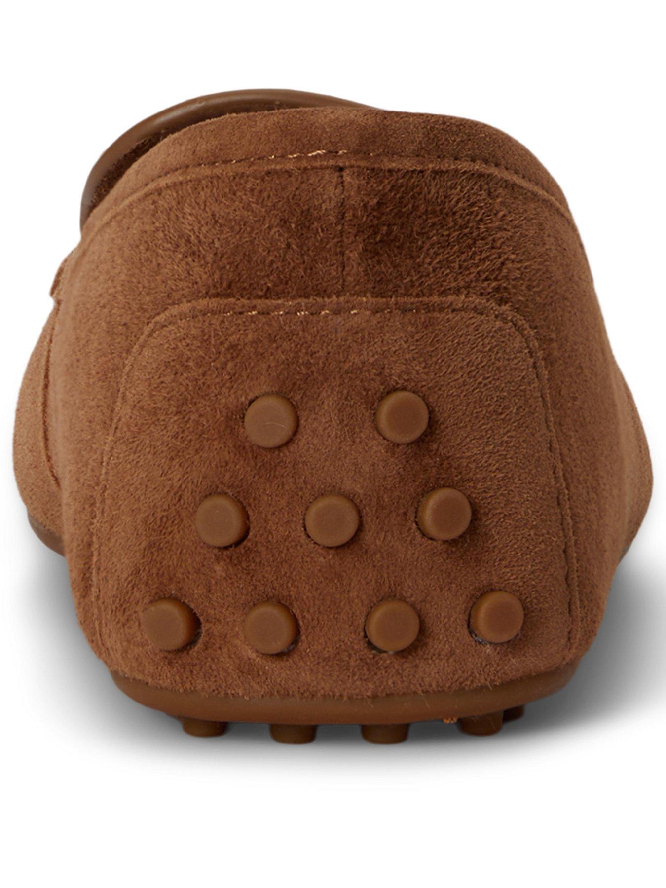Image 3 of 4 of Lauren by Ralph Lauren Tayte Suede Flat Shoes - Brown
