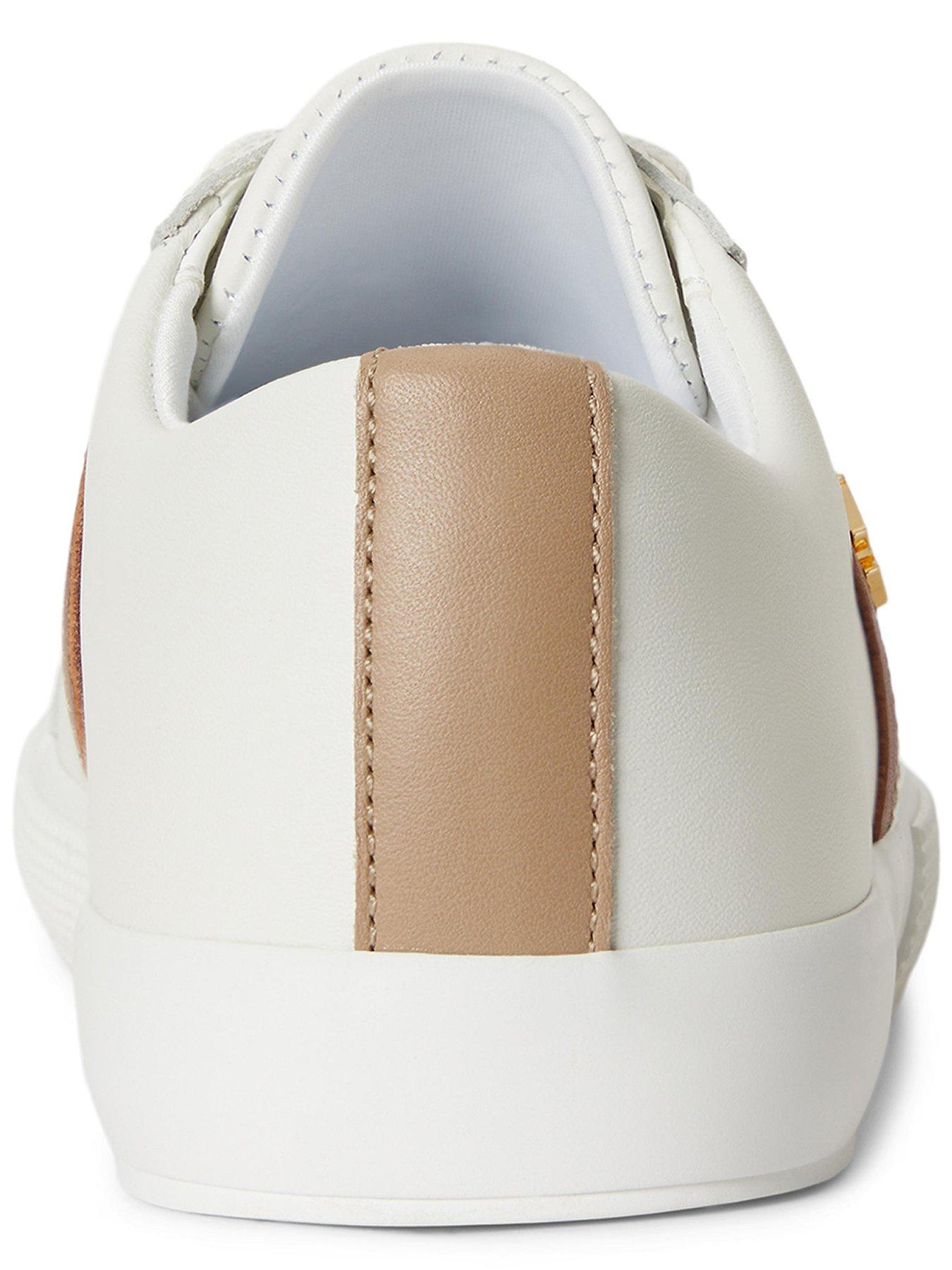Image 4 of 4 of Lauren by Ralph Lauren Janson II Leather Trainer - Snow White/Explorer Snd/B