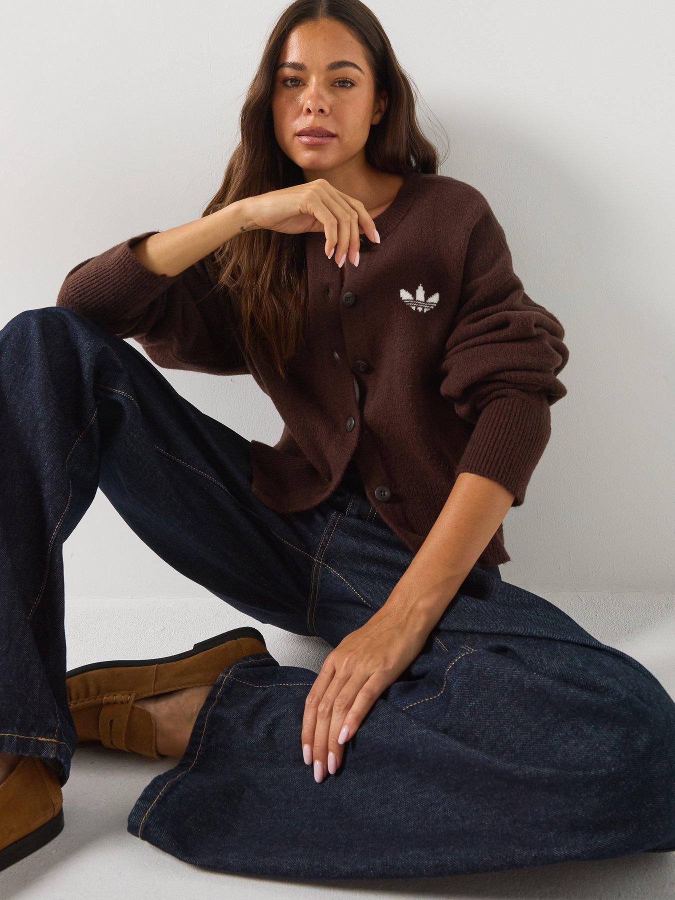 Image 5 of 6 of adidas Originals Womens Essentials Cardigan - Brown