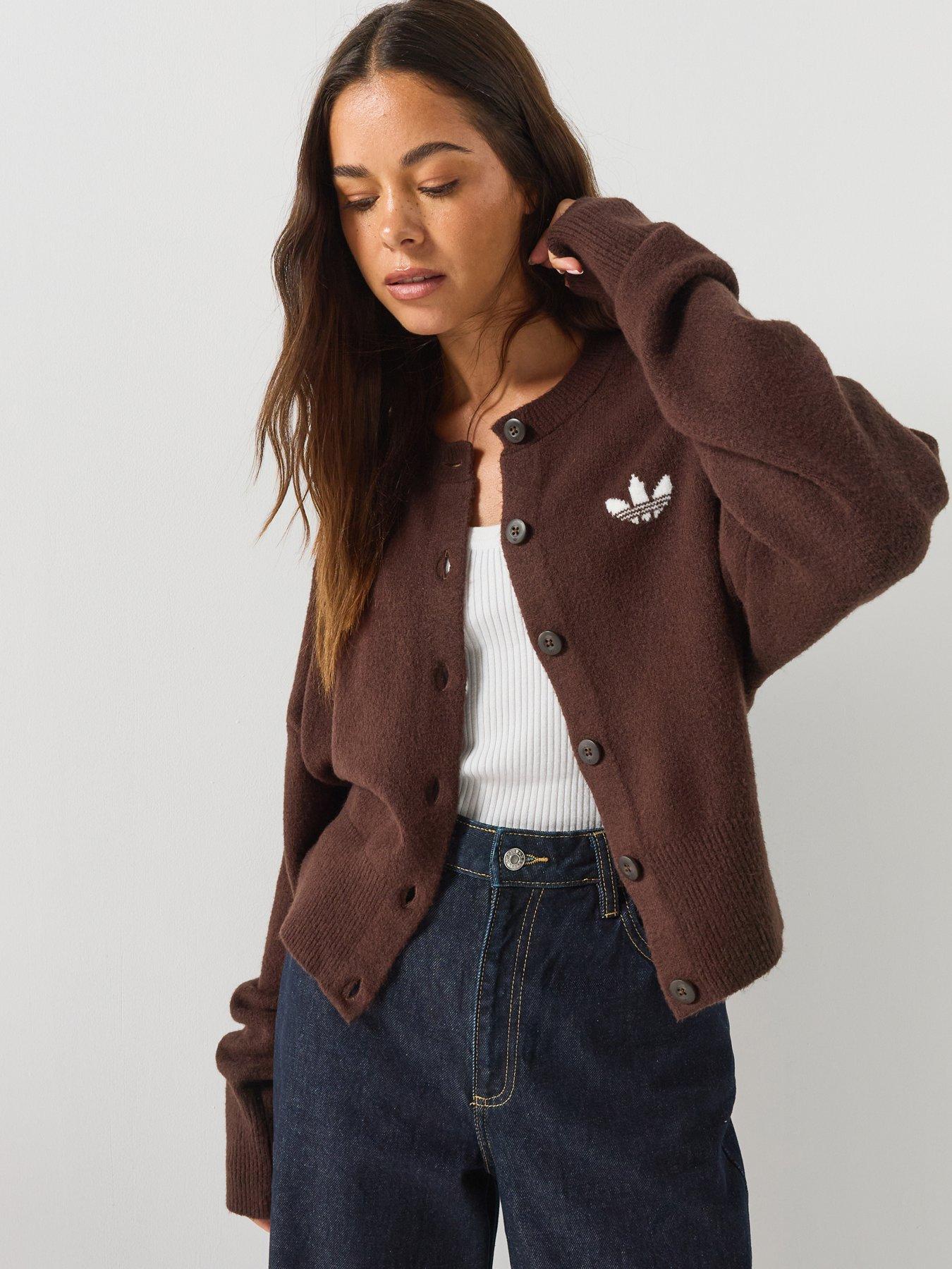Image 6 of 6 of adidas Originals Womens Essentials Cardigan - Brown