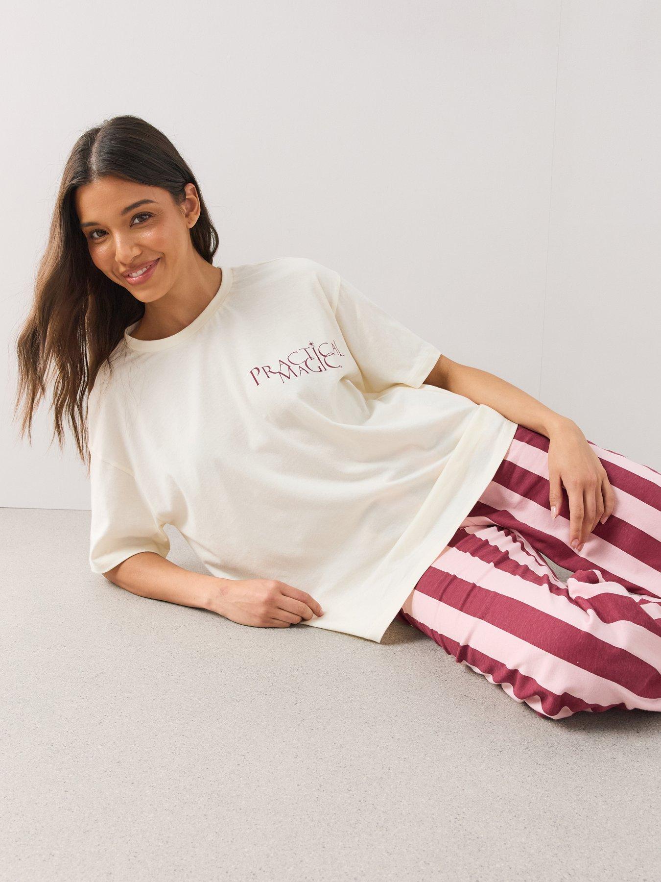 Image 4 of 7 of The Very Collection Practical Magic Pure Cotton Pyjama Set - Pink