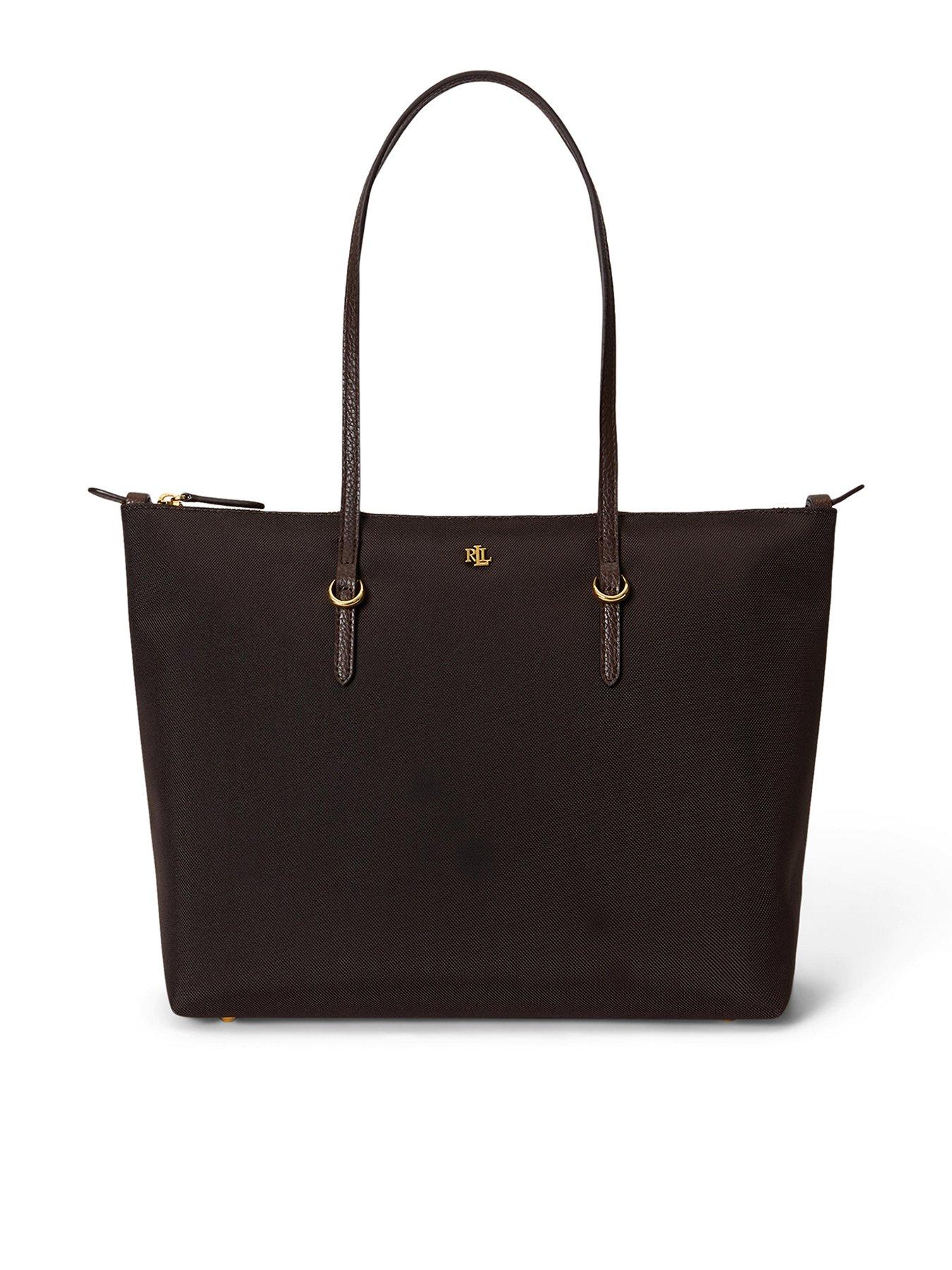 Image 1 of 4 of Lauren by Ralph Lauren Medium Keaton Nylon Tote Bag - Brown