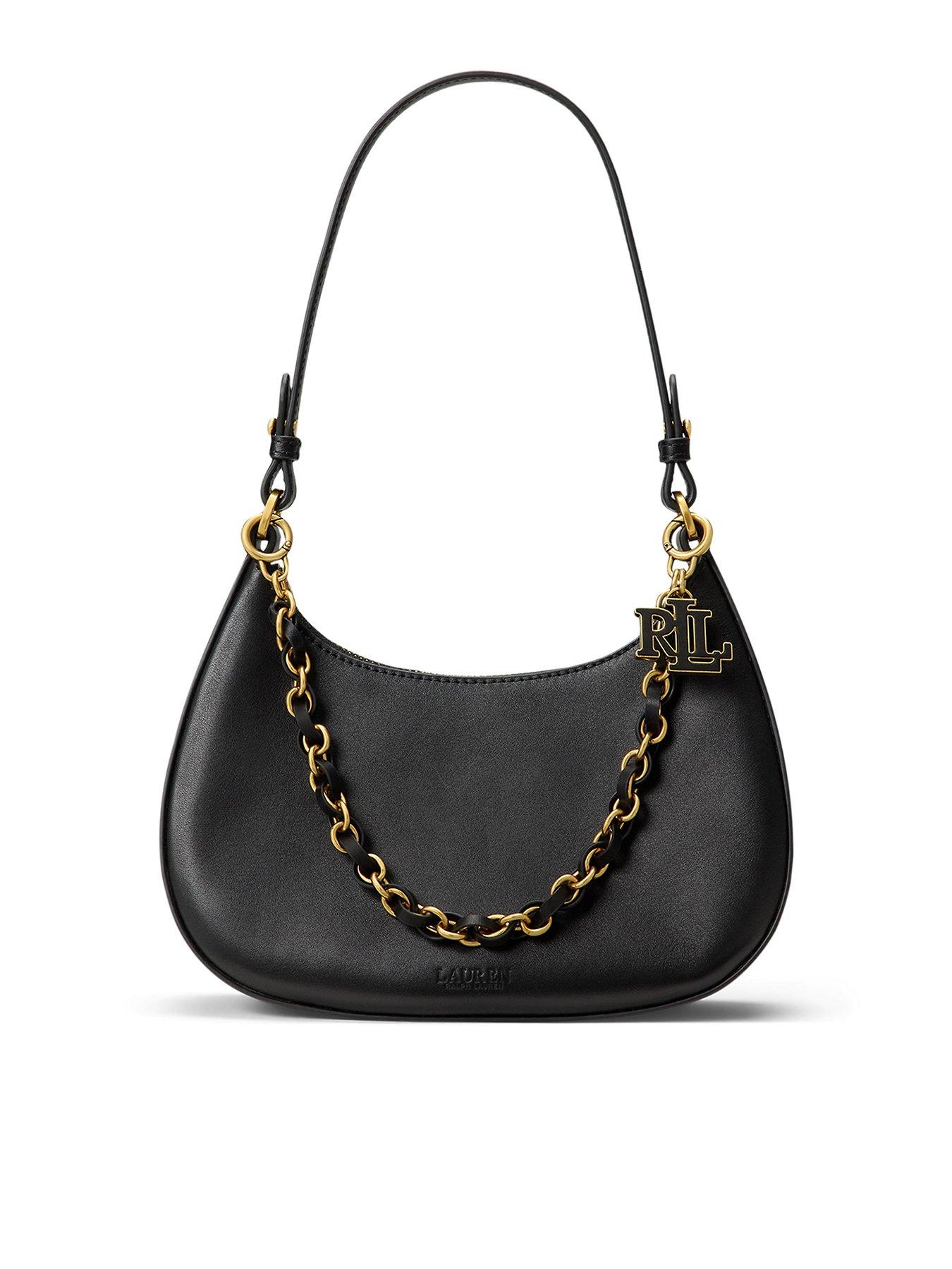 Lauren By Ralph Lauren Leather Medium Marcy Zip Shoulder Bag