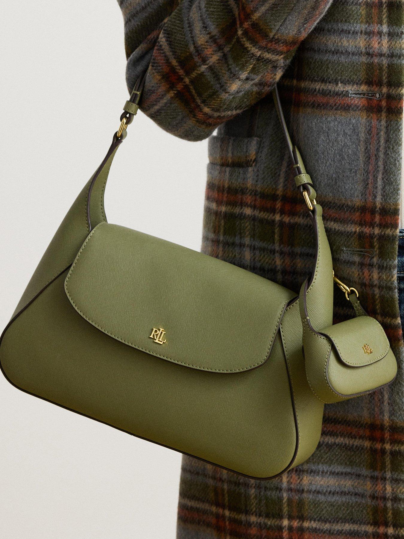 Image 2 of 2 of Lauren by Ralph Lauren Crosshatch Leather Schylar Charm - Green
