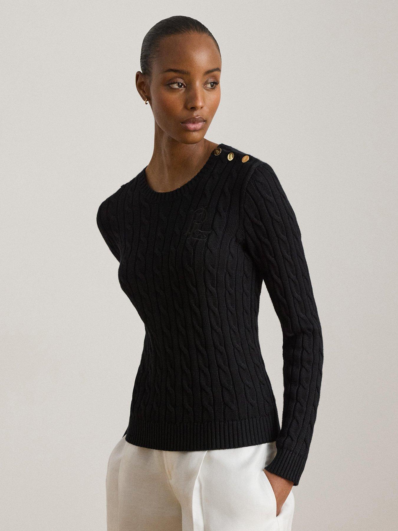 Lauren by Ralph Lauren Cable Knit Sweater - Black