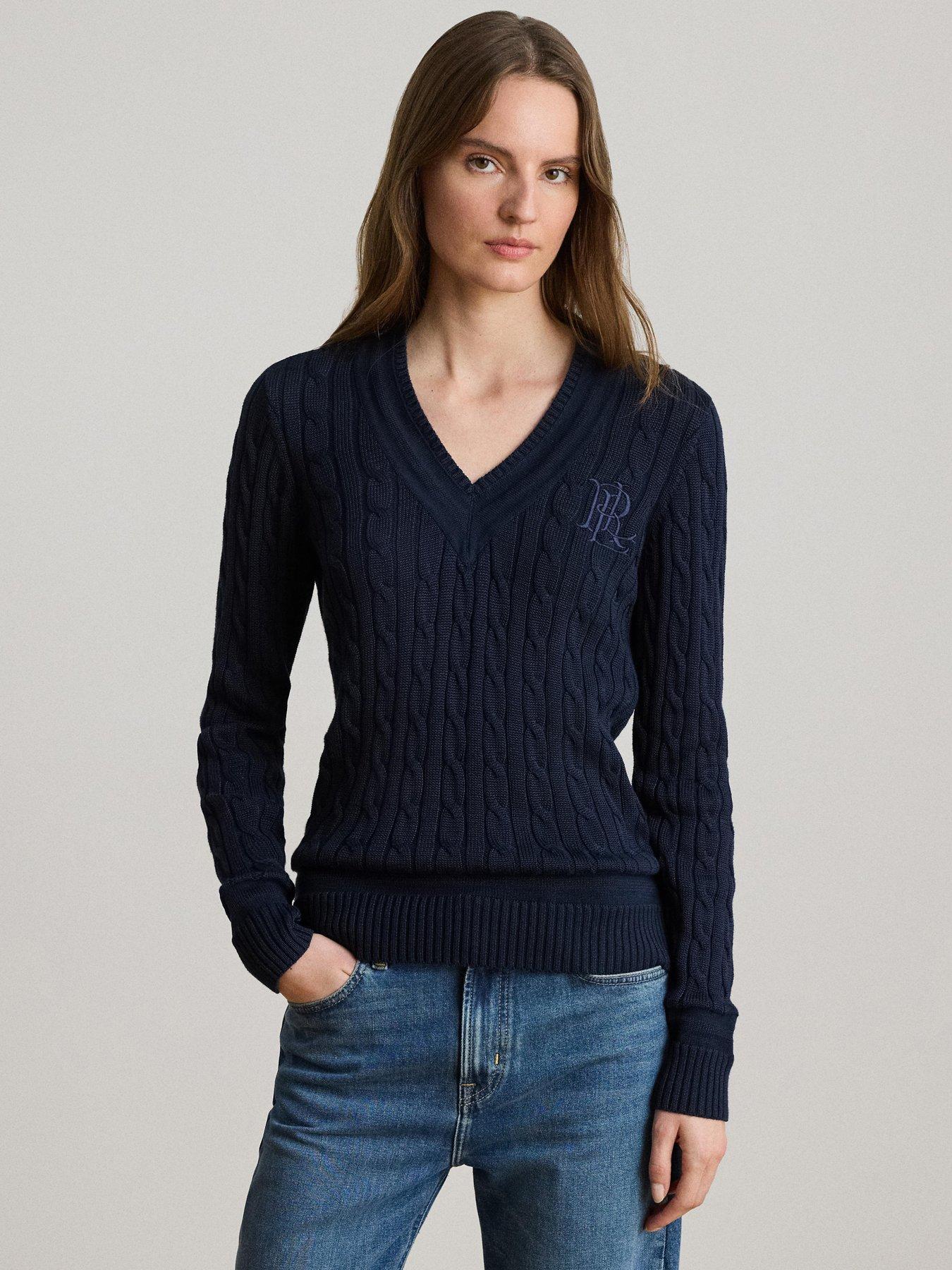 Lauren by Ralph Lauren Cable-Knit Cricket Jumper - Lauren Navy