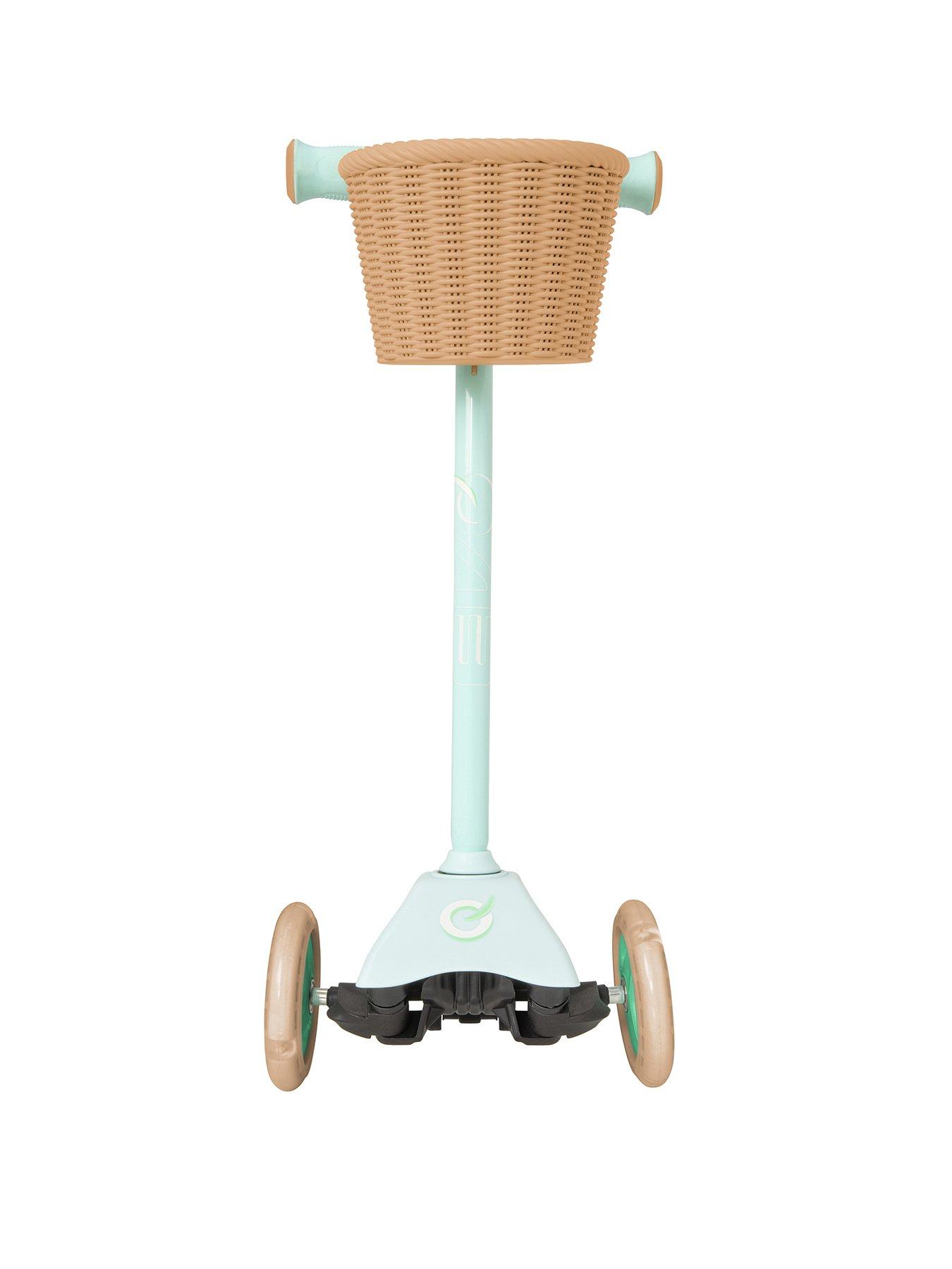 EVO Mini Cruiser 3 Wheel Scooter with Basket - Mint Green