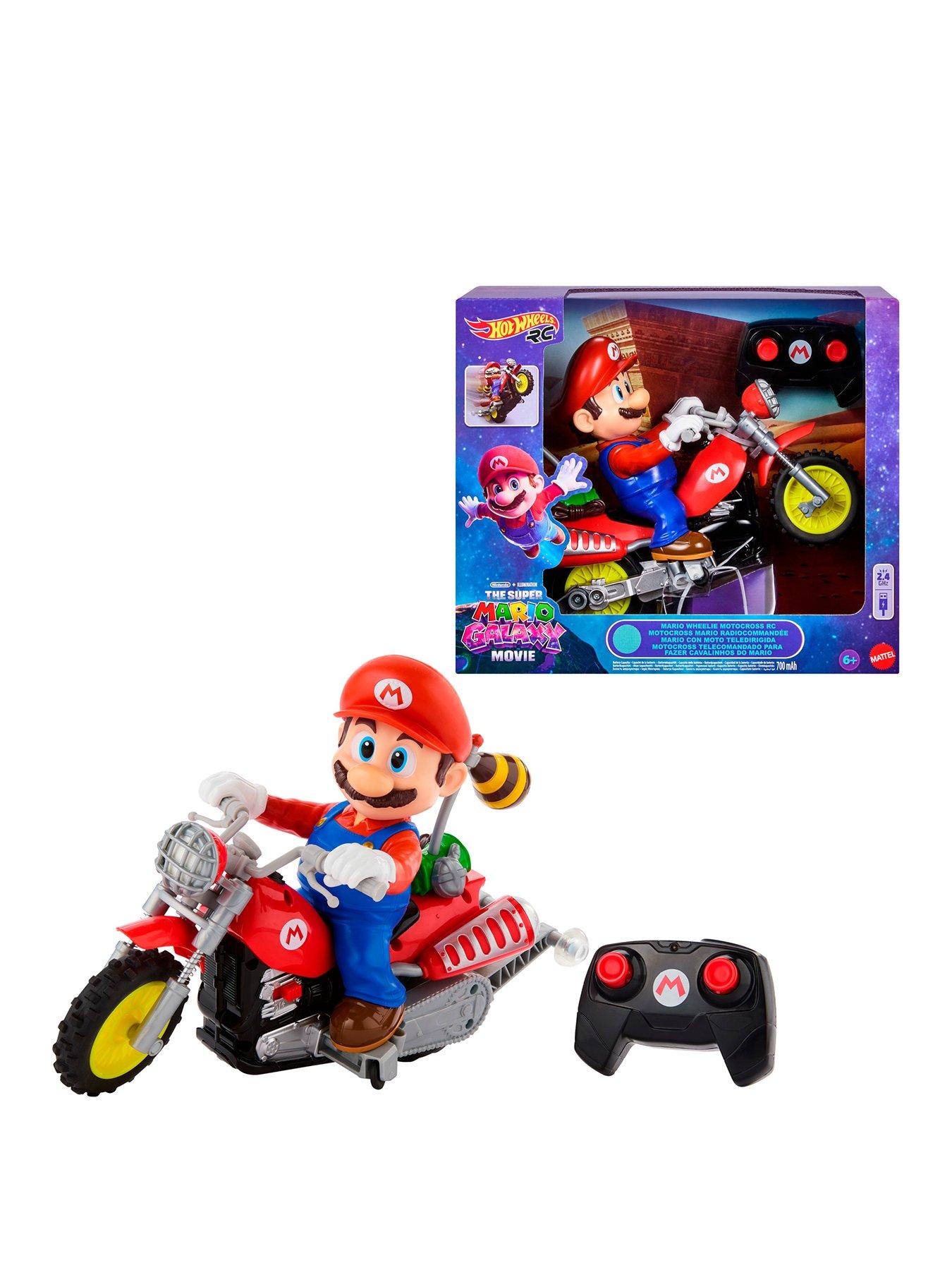 Hot Wheels Mario Wheelie Motocross RC, Remote-Controlled Battery-Powered Vehicle