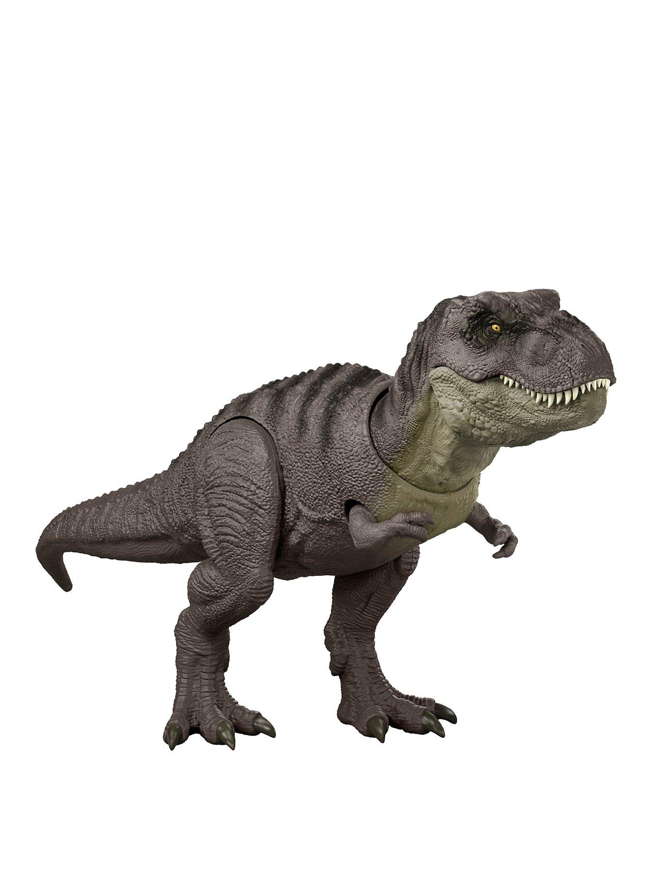 JURASSIC WORLD Rebirth Tyrannosaurus Rex Action Figure, Dinosaur Toy, T-Rex Chomp Attack